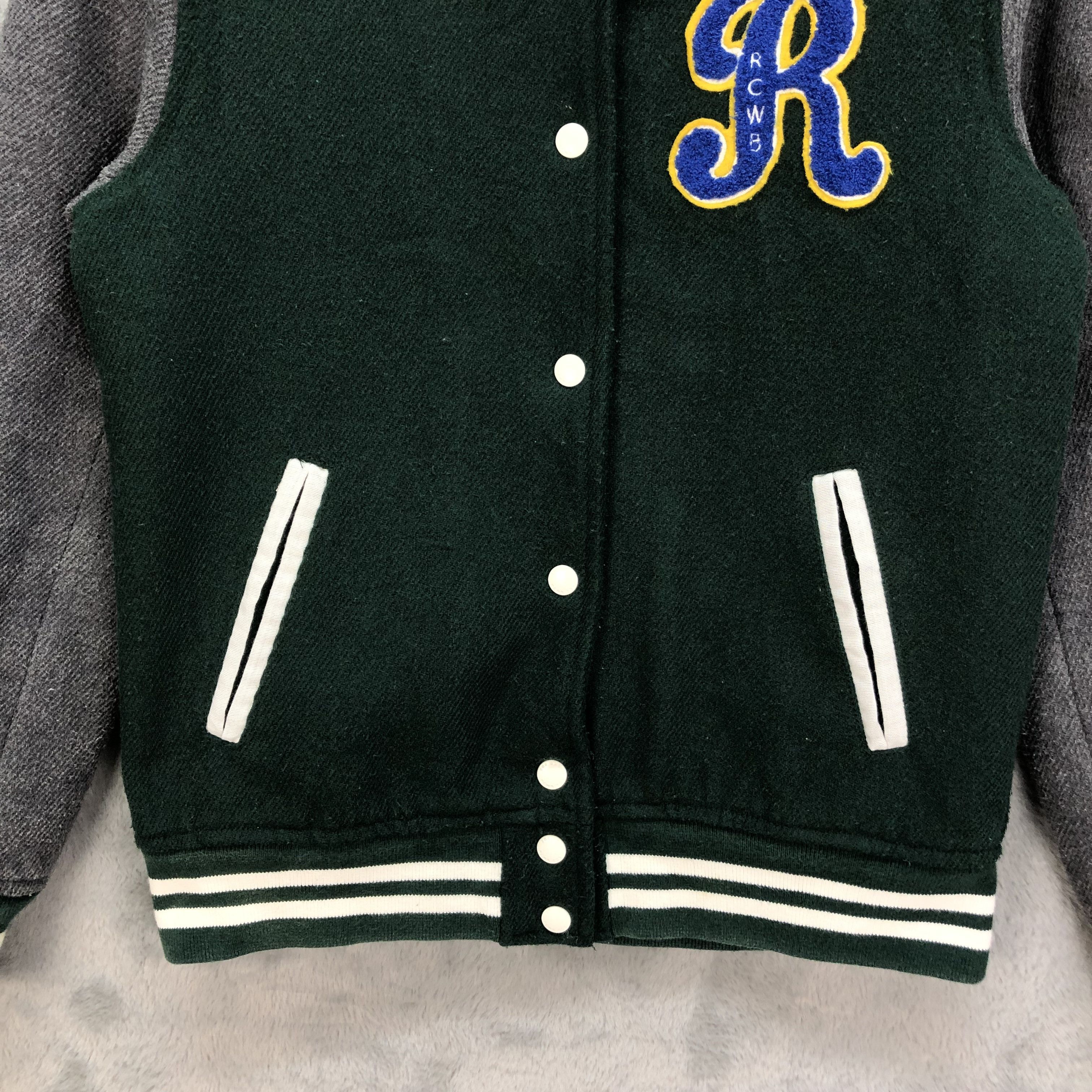 Japanese Brand RCWB Big Logo Green Varsity Jacket #6112-48 Size US M / EU 48-50 / 2 - 4 Thumbnail