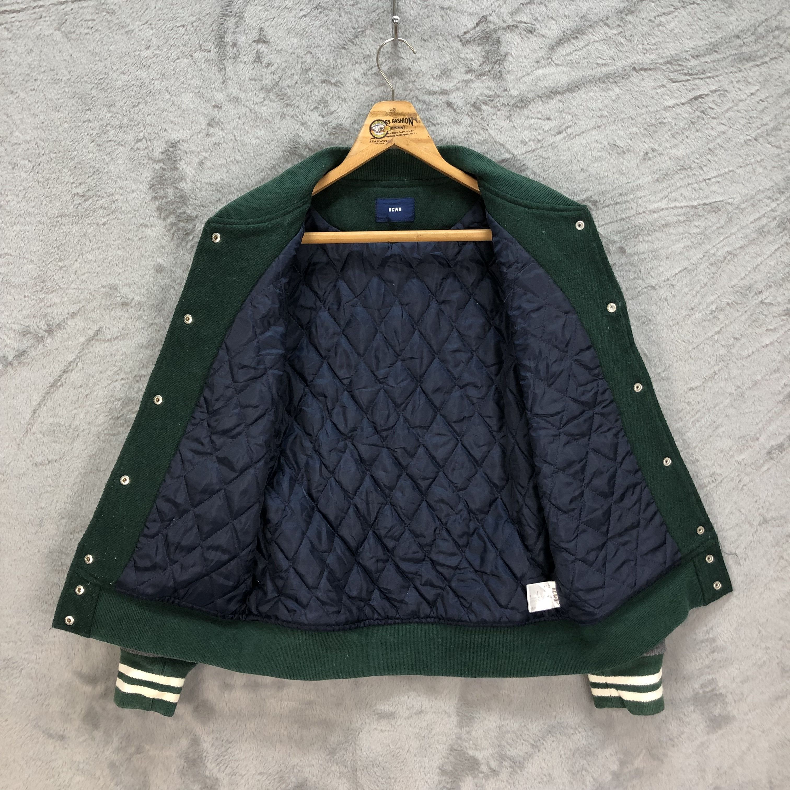 Japanese Brand RCWB Big Logo Green Varsity Jacket #6112-48 Size US M / EU 48-50 / 2 - 9 Thumbnail