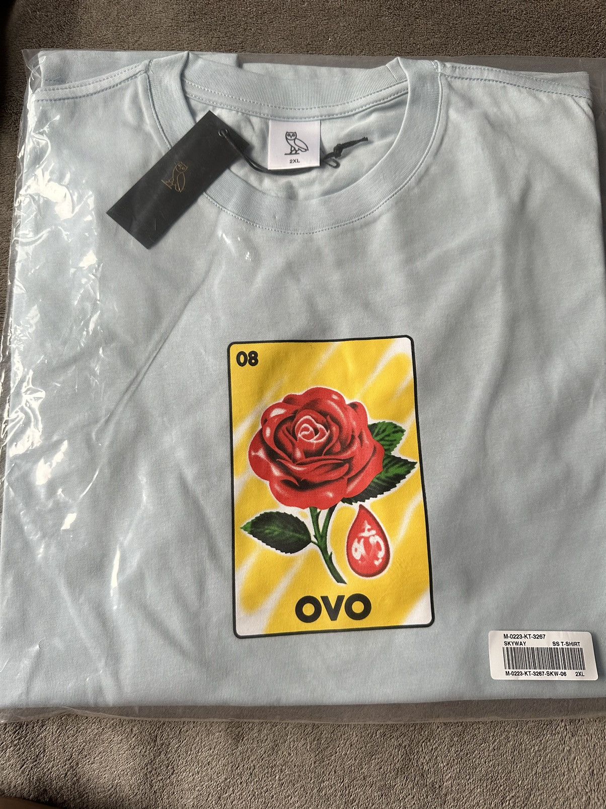 Image of Drake x Octobers Very Own Ovo T-Shirt Clb Sandra's Rose Tee in Blue, Men's (Size 2XL)