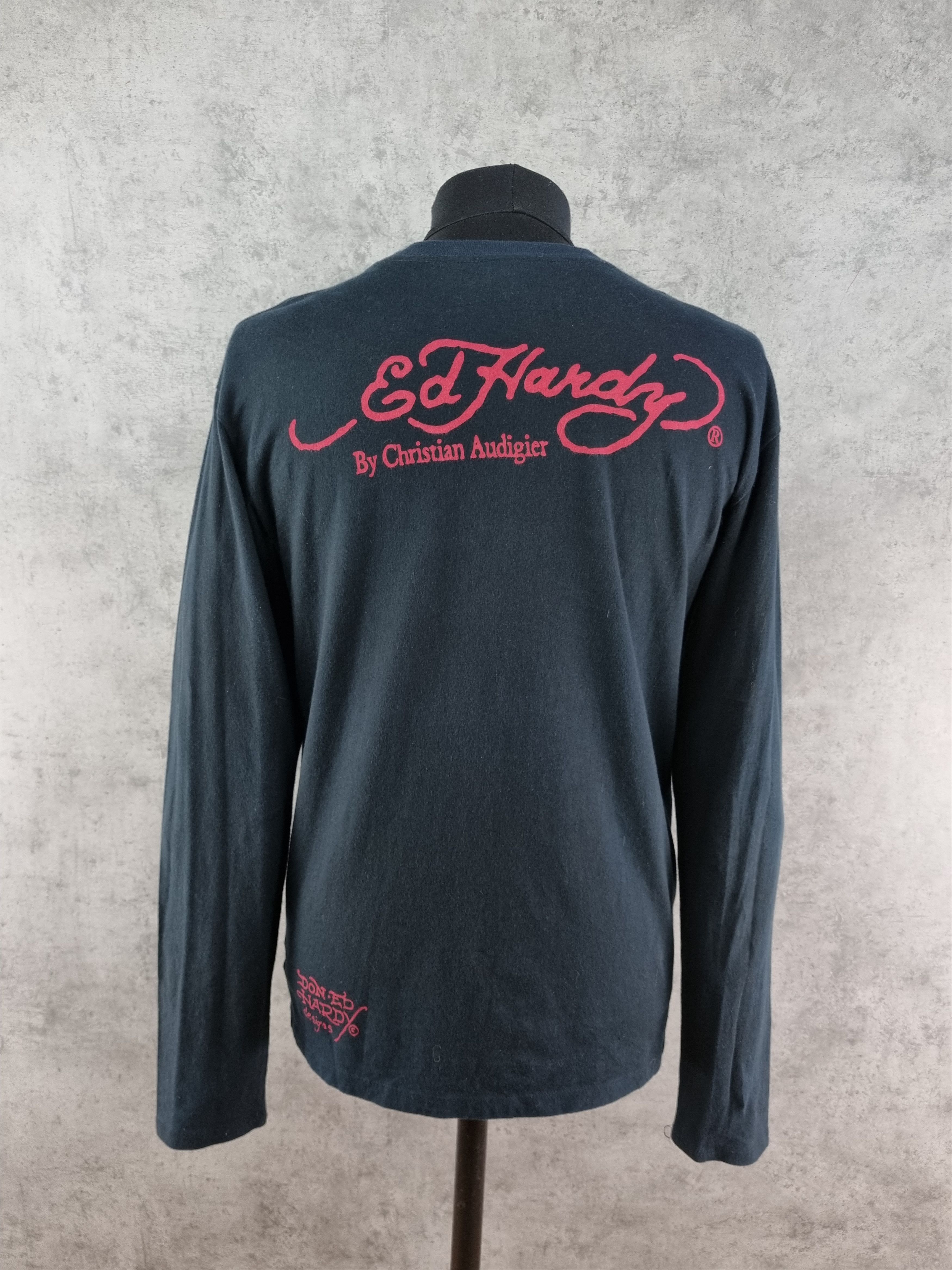 Christian Audigier × Ed Hardy Eagle on Skull between Tigers and Roses Rare Print tee Size US L / EU 52-54 / 3 - 2 Thumbnail