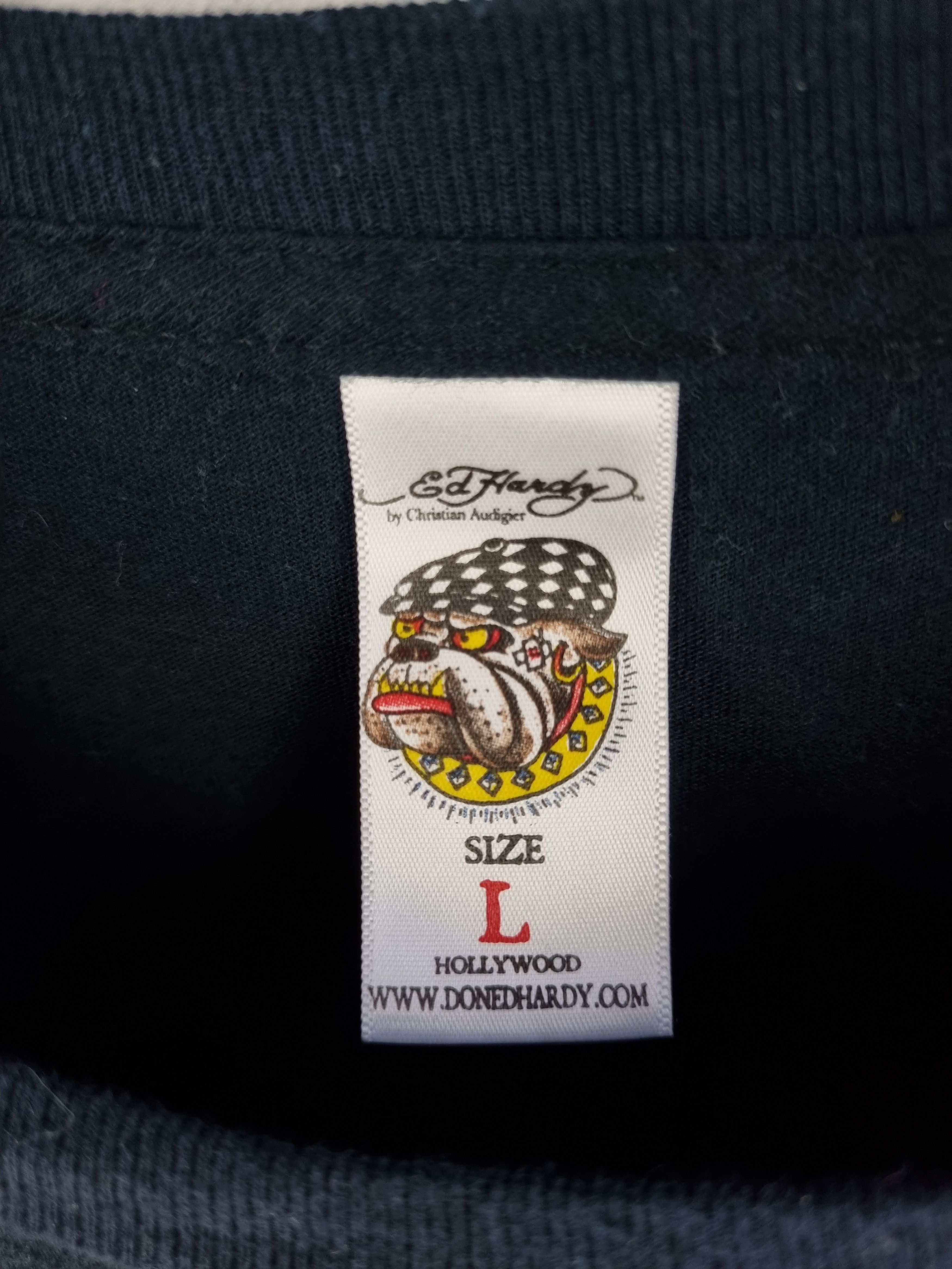 Christian Audigier × Ed Hardy Eagle on Skull between Tigers and Roses Rare Print tee Size US L / EU 52-54 / 3 - 9 Thumbnail