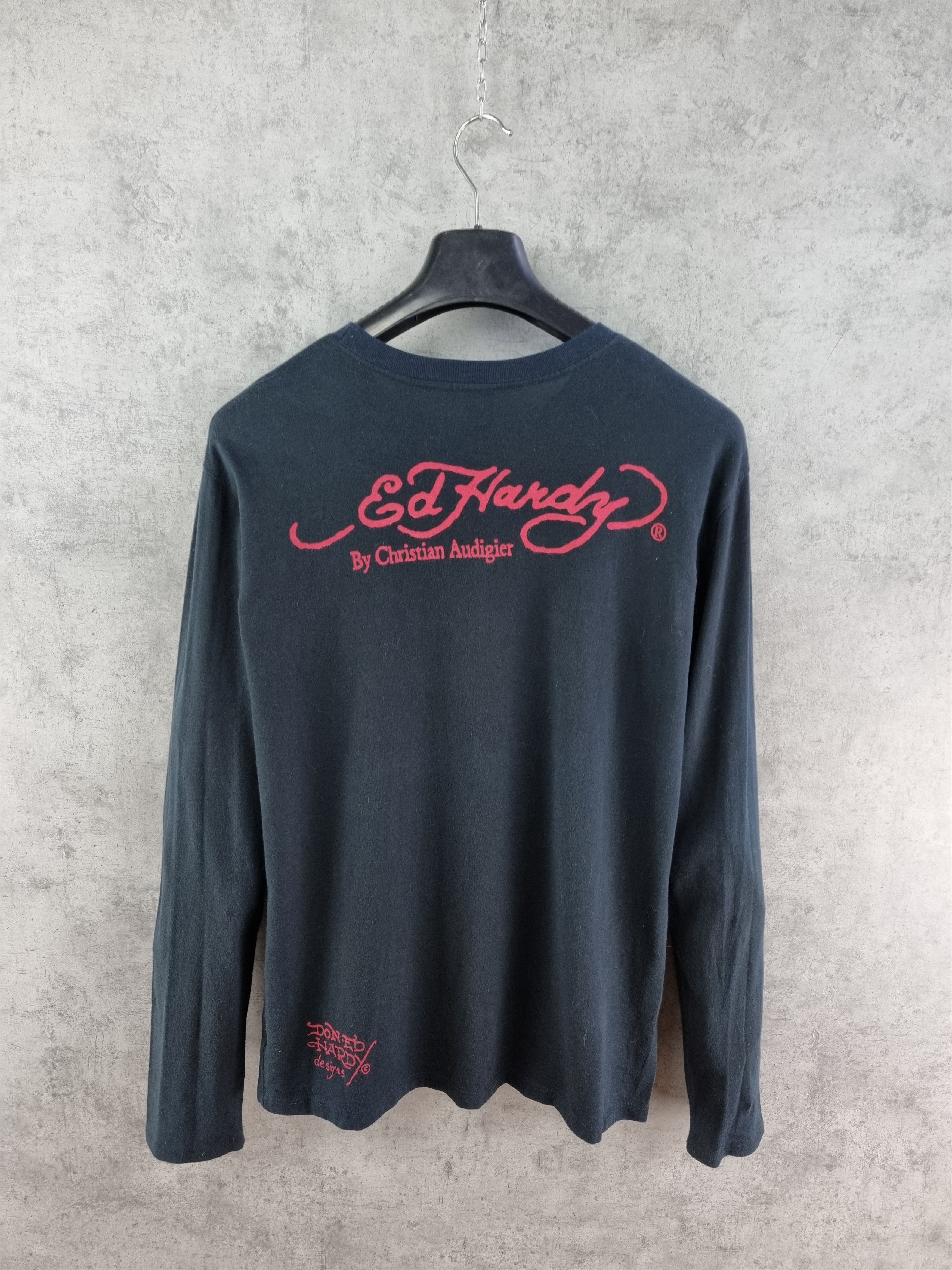Christian Audigier × Ed Hardy Eagle on Skull between Tigers and Roses Rare Print tee Size US L / EU 52-54 / 3 - 4 Thumbnail