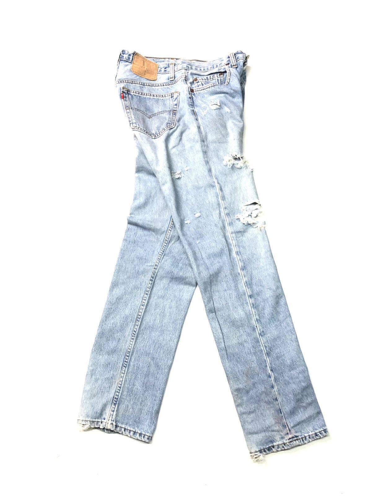 Image of Distressed Denim x Levis Vintage 1993 Levis Blue Wash Disstressed Grunge Denim, Men's (Size 30)