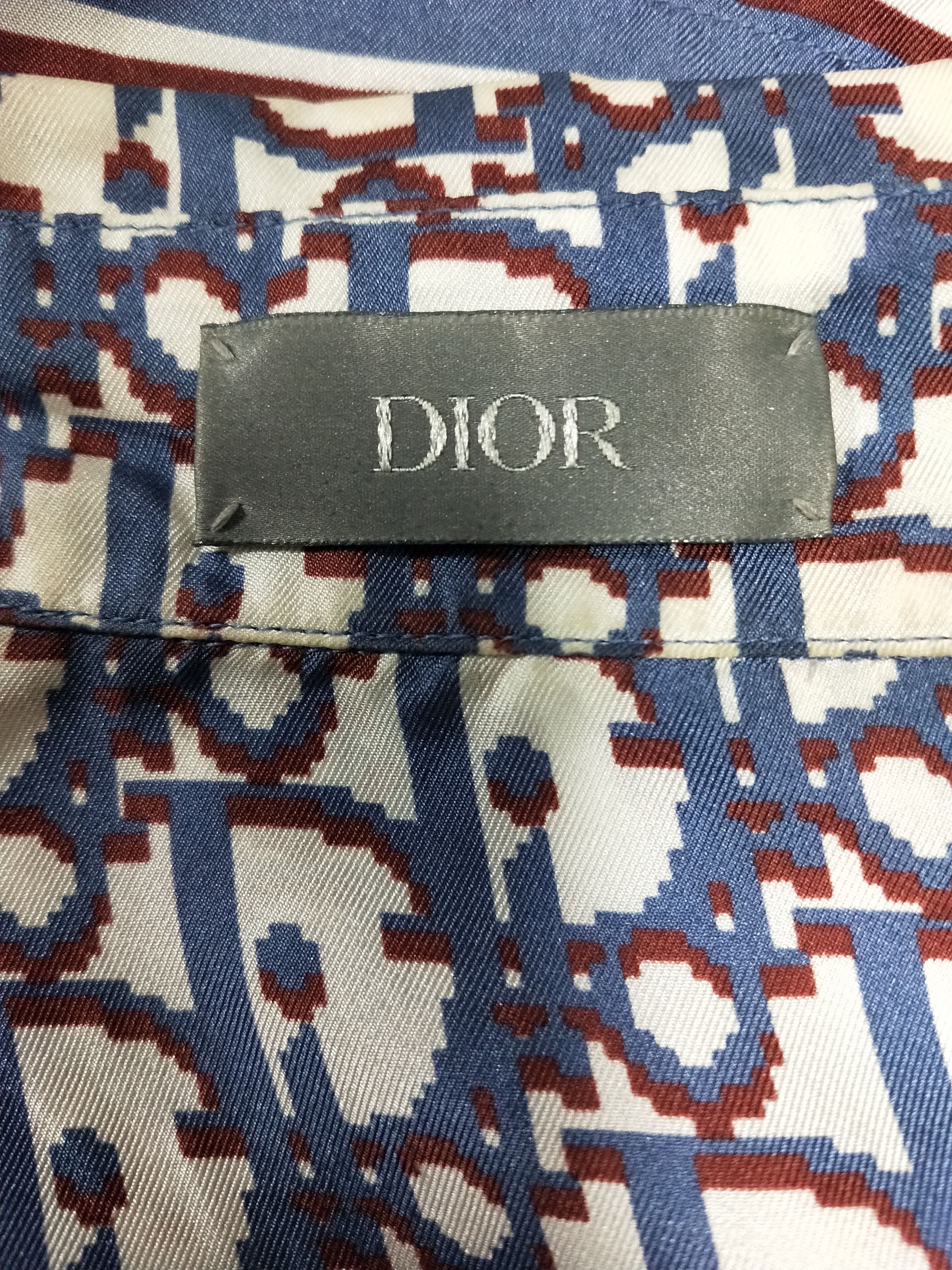 Dior Oblique Pixel Hawaiian Shirt Size US XL / EU 56 / 4 - 4 Thumbnail