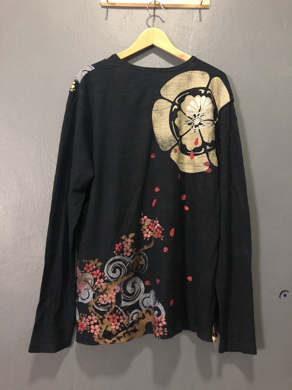 Japanese Brand GOLD FISH/SAKURA JAPANESE SUKAJAN LONG SLEEVE SHIRT YAKUZA Size US L / EU 52-54 / 3 - 6 Thumbnail