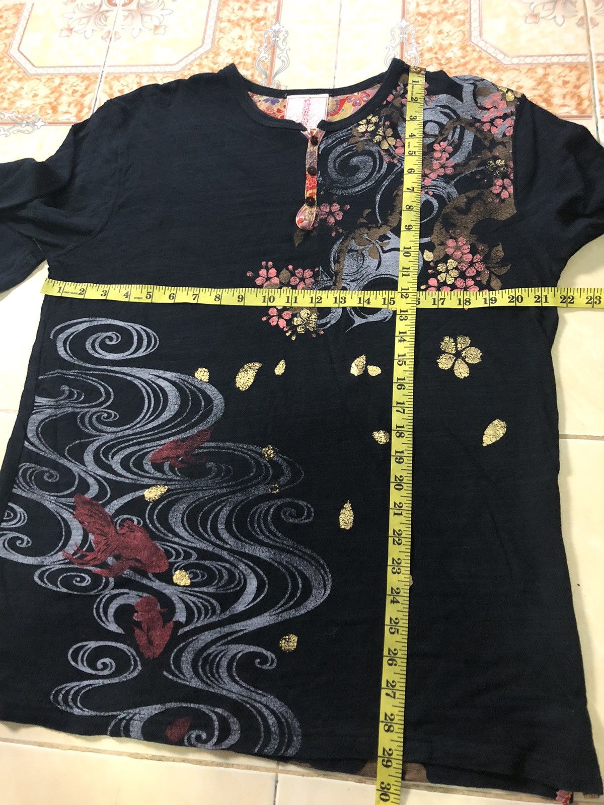 Japanese Brand GOLD FISH/SAKURA JAPANESE SUKAJAN LONG SLEEVE SHIRT YAKUZA Size US L / EU 52-54 / 3 - 11 Thumbnail
