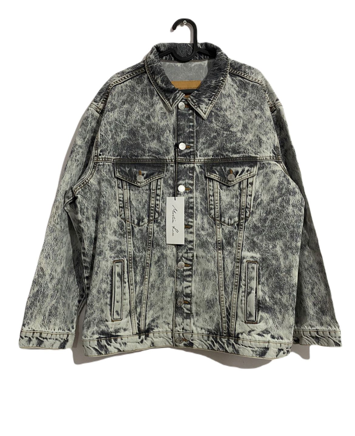 image of Martine Rose Dyed Denim Jacket in Grey, Men's (Size Small)