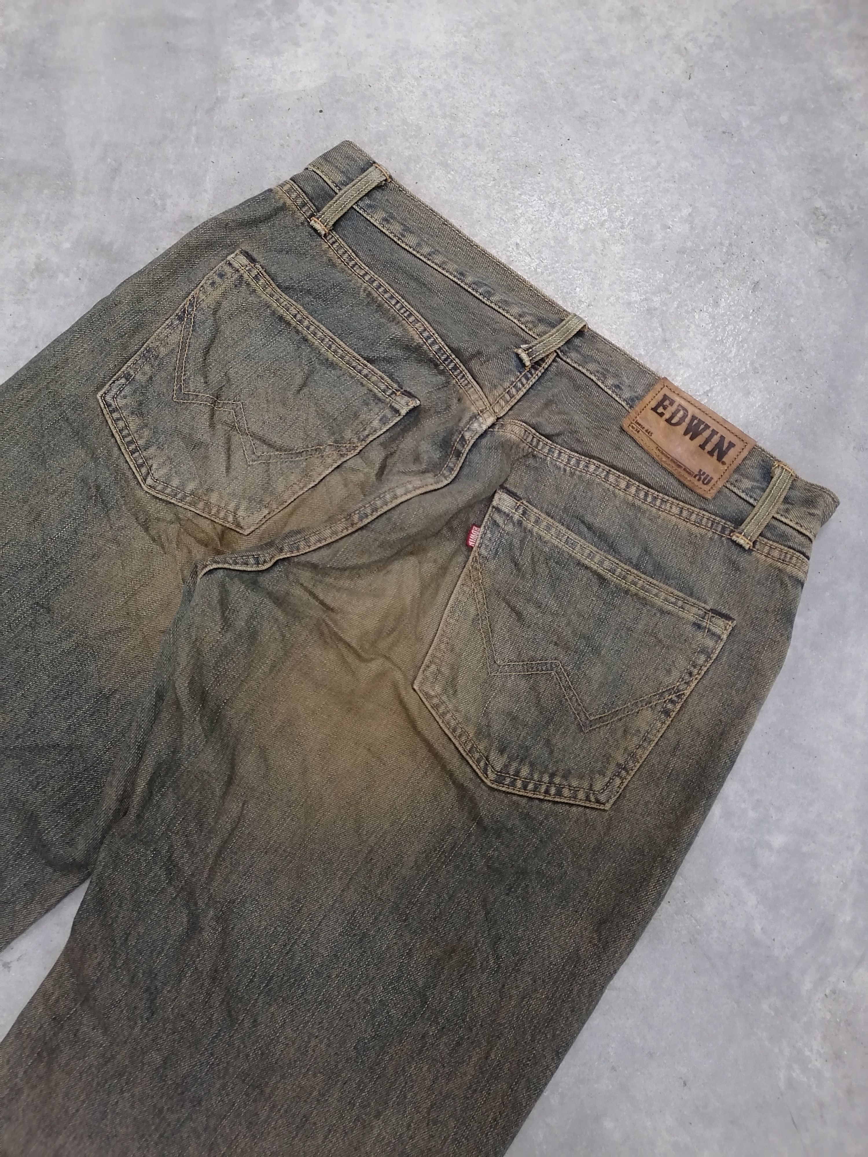Japanese Brand × Vintage Sickkk🔥Edwin Super Rusty Baggy Distressed Denim Pants⚡⚡⚡ Size US 33 - 8 Thumbnail