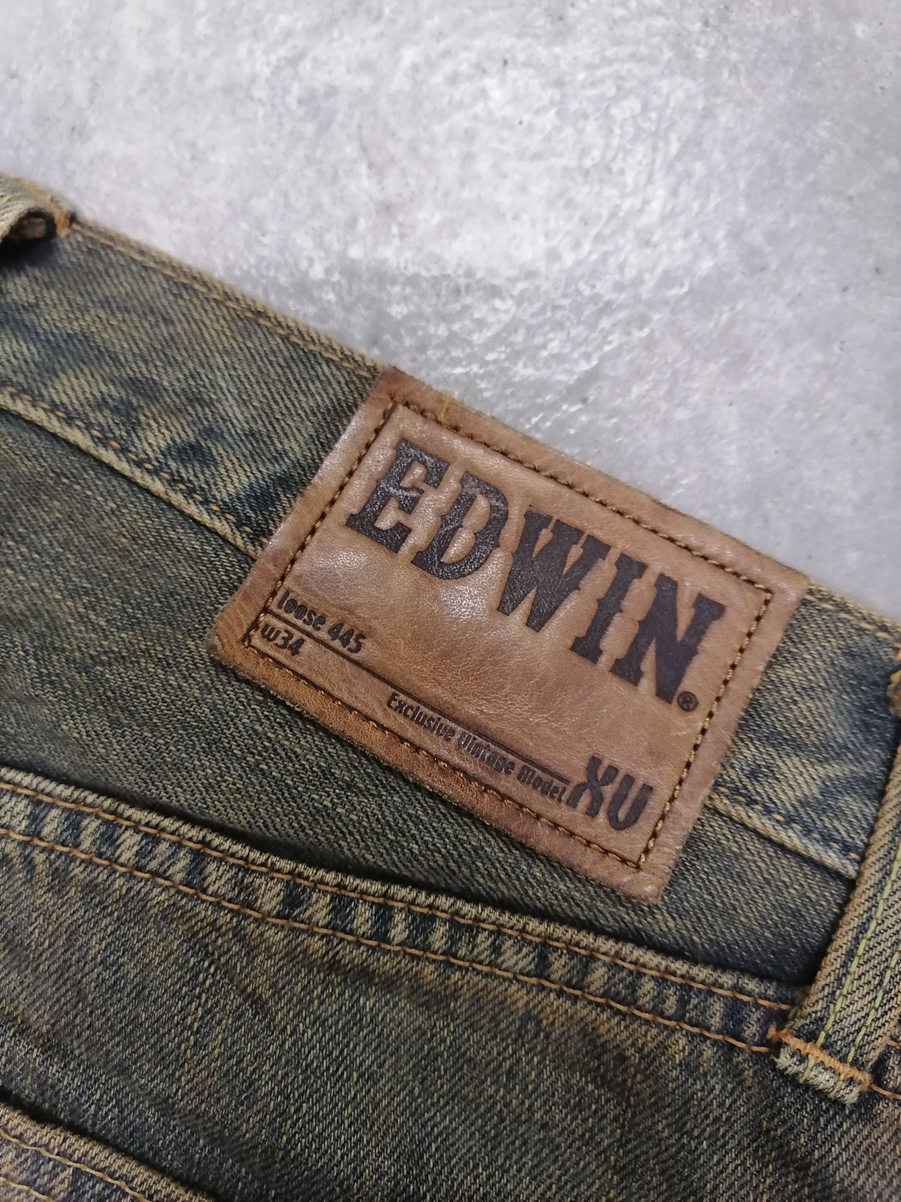 Japanese Brand × Vintage Sickkk🔥Edwin Super Rusty Baggy Distressed Denim Pants⚡⚡⚡ Size US 33 - 9 Thumbnail