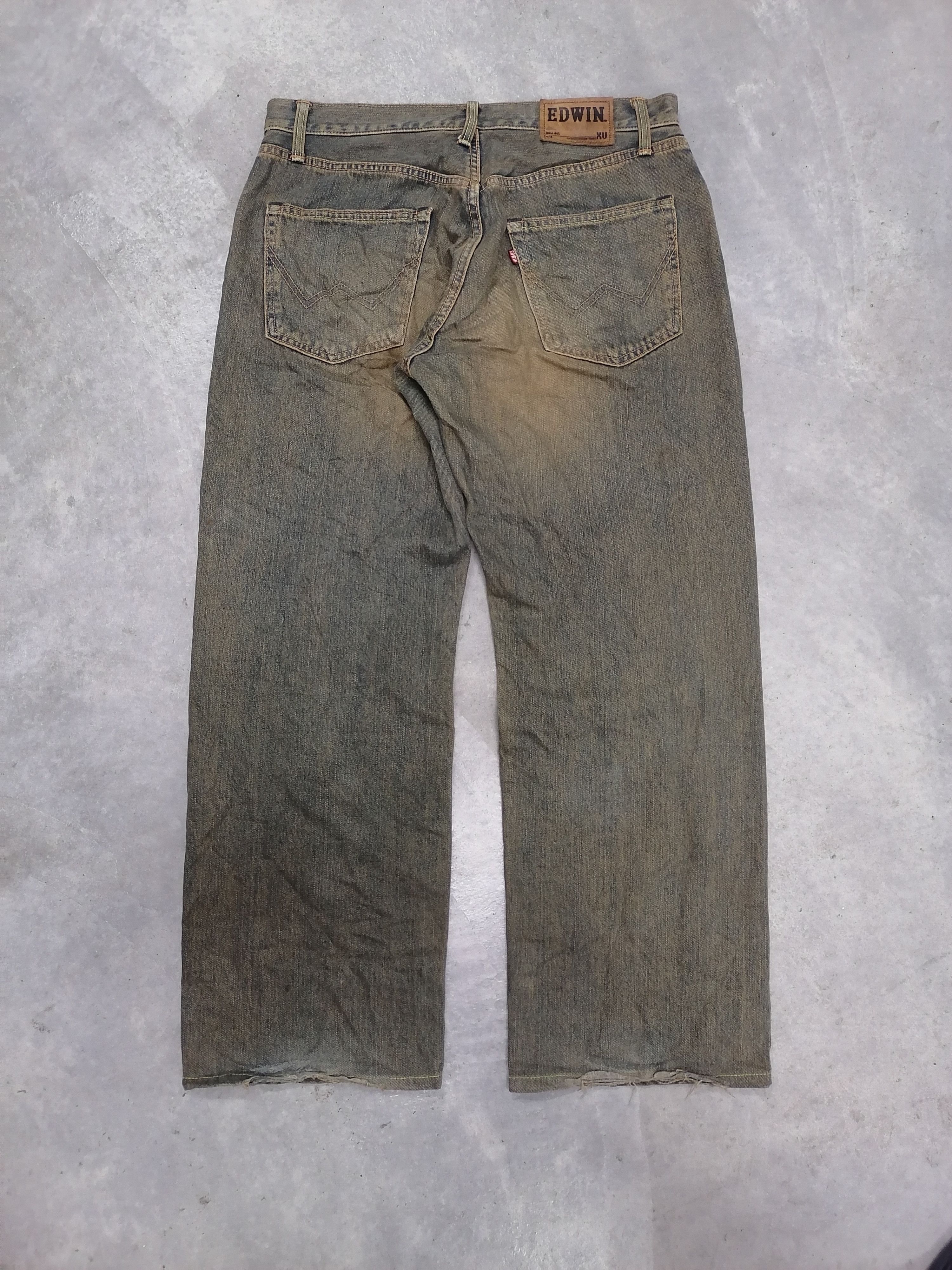 Japanese Brand × Vintage Sickkk🔥Edwin Super Rusty Baggy Distressed Denim Pants⚡⚡⚡ Size US 33 - 7 Thumbnail
