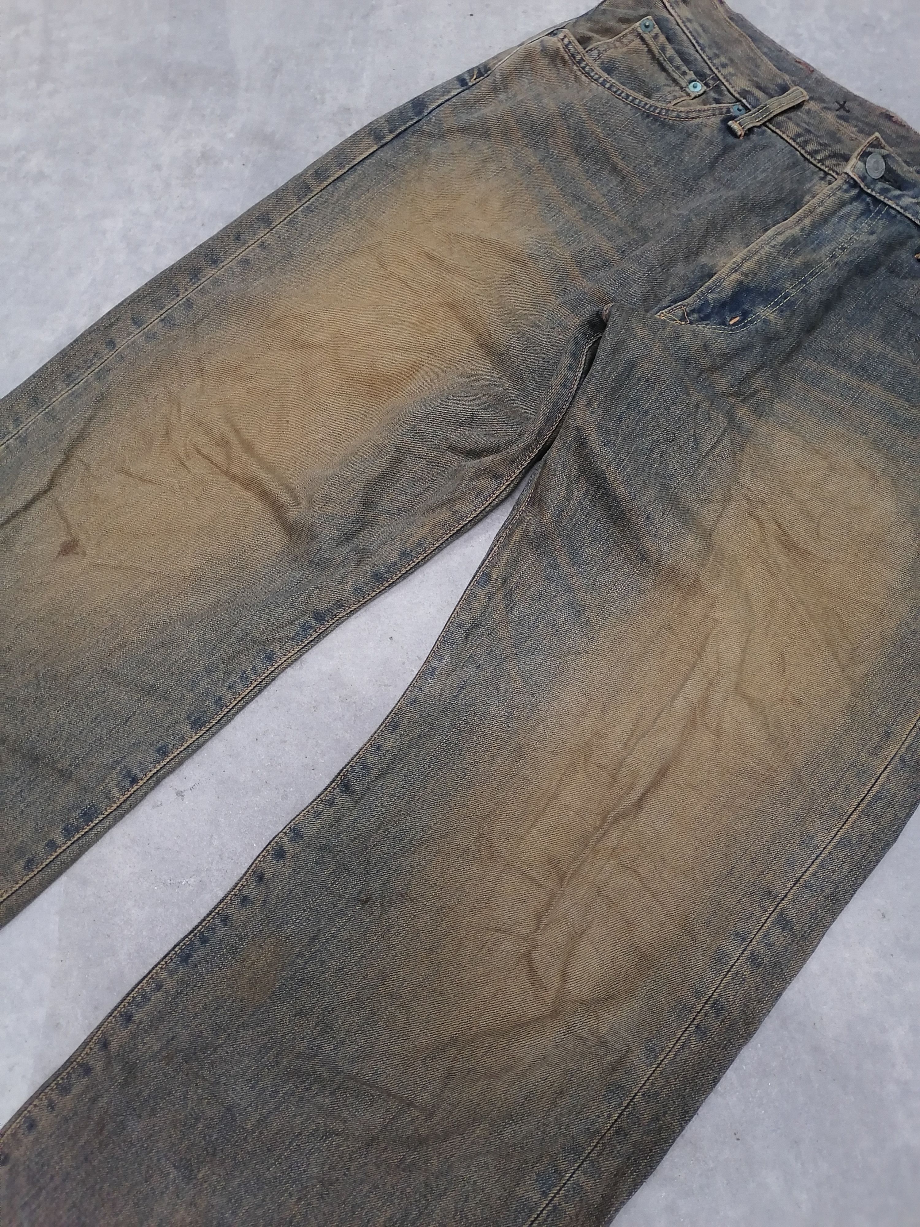 Japanese Brand × Vintage Sickkk🔥Edwin Super Rusty Baggy Distressed Denim Pants⚡⚡⚡ Size US 33 - 4 Thumbnail