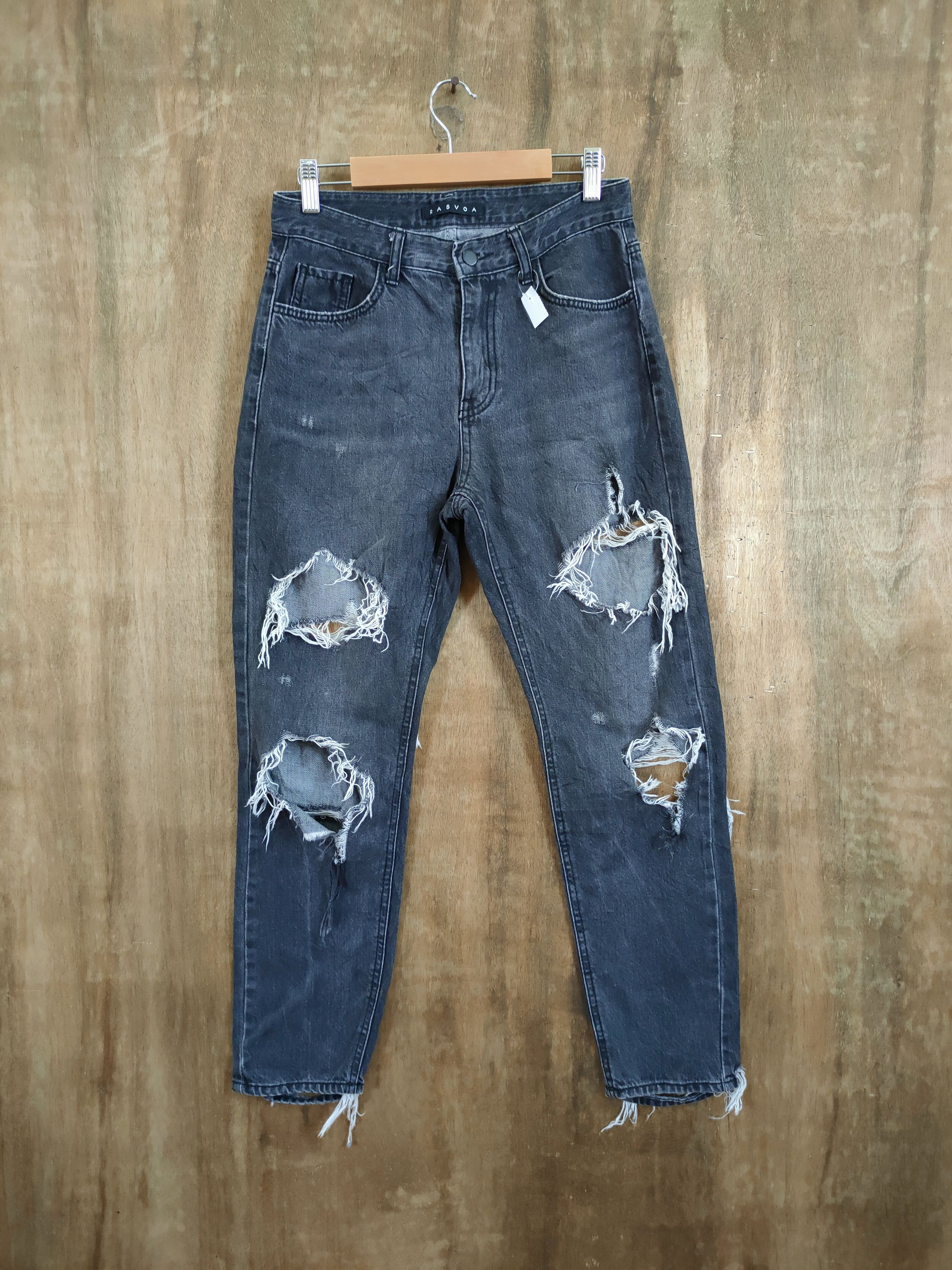 Japanese Brand D Rasvoa distressed denim streetwear punk #46-965 Size US 28 / EU 44 - 1 Thumbnail