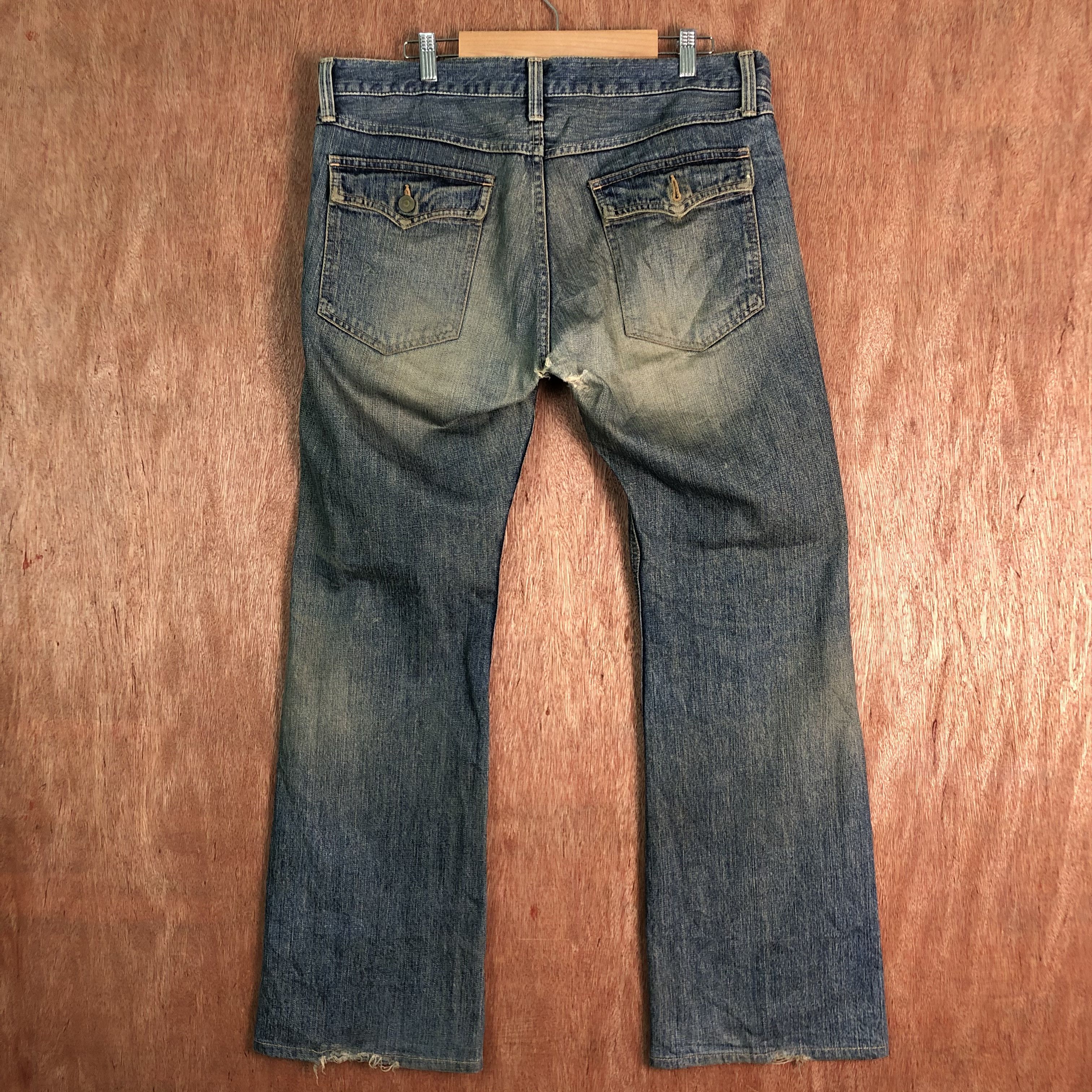 United Arrows DLL United Arrow Japan Blue distressed Denim Pants #c085 Size US 35 - 7 Thumbnail