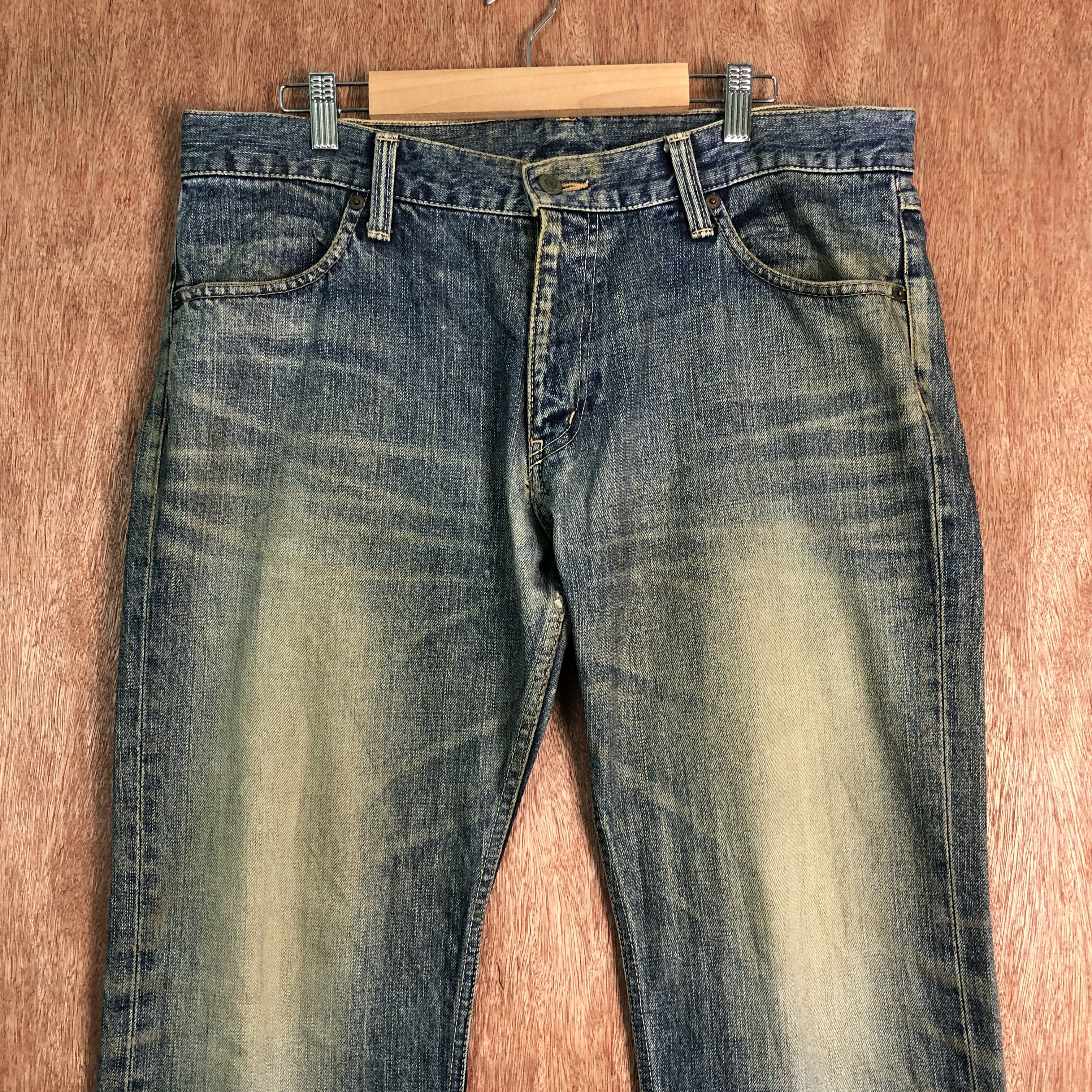 United Arrows DLL United Arrow Japan Blue distressed Denim Pants #c085 Size US 35 - 2 Thumbnail