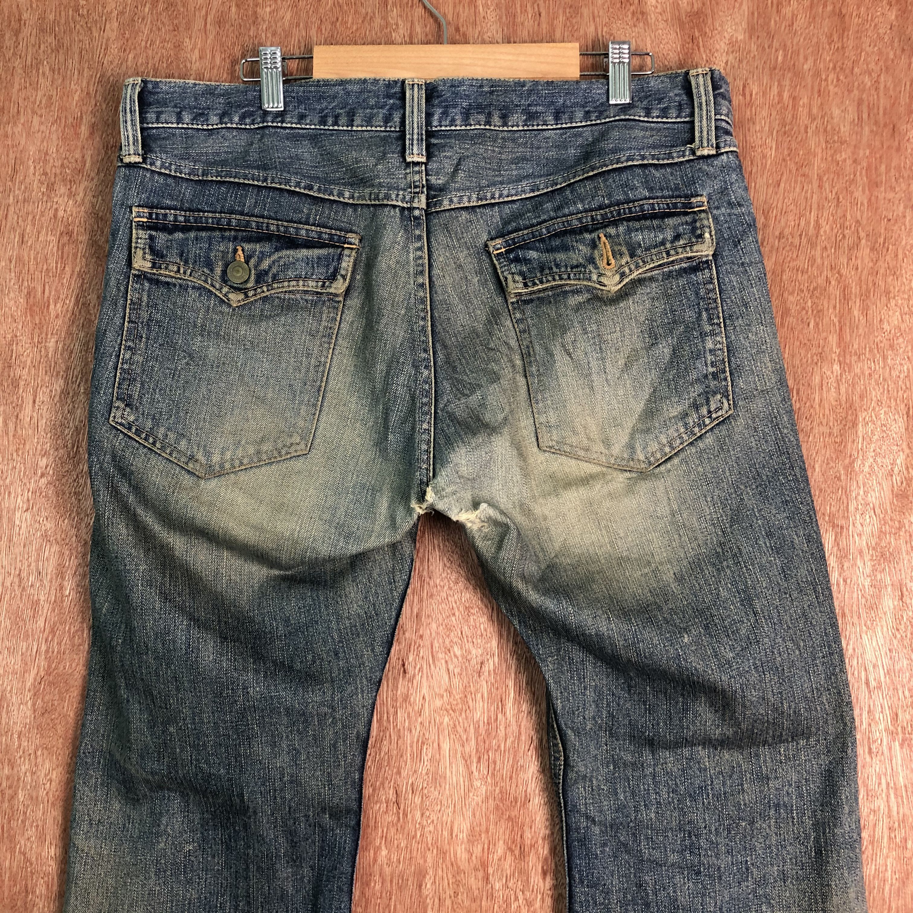 United Arrows DLL United Arrow Japan Blue distressed Denim Pants #c085 Size US 35 - 6 Thumbnail