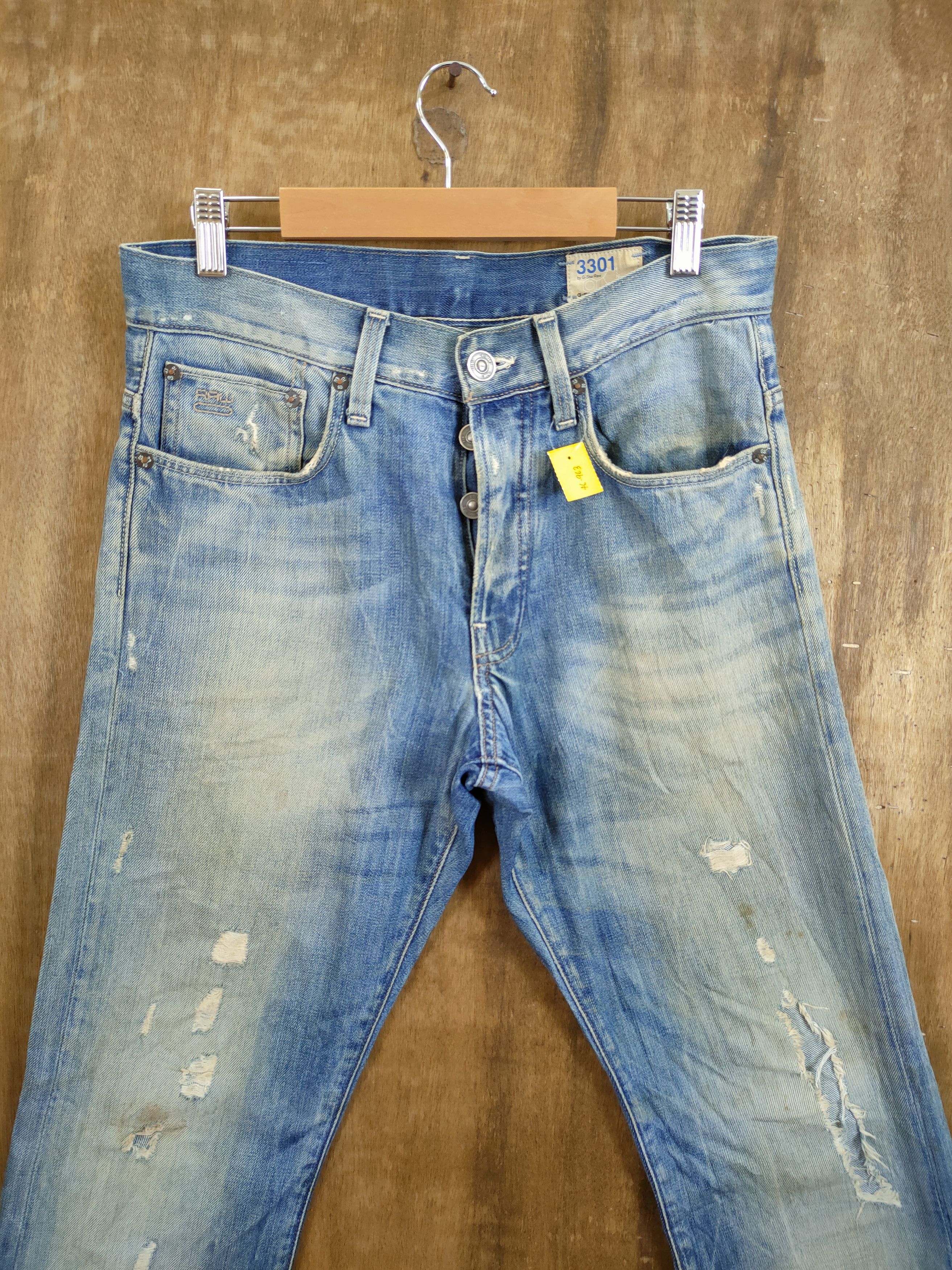 G-Star D Gstar Raw distressed denim streetwear jeans pants #46-963 Size US 30 / EU 46 - 4 Thumbnail
