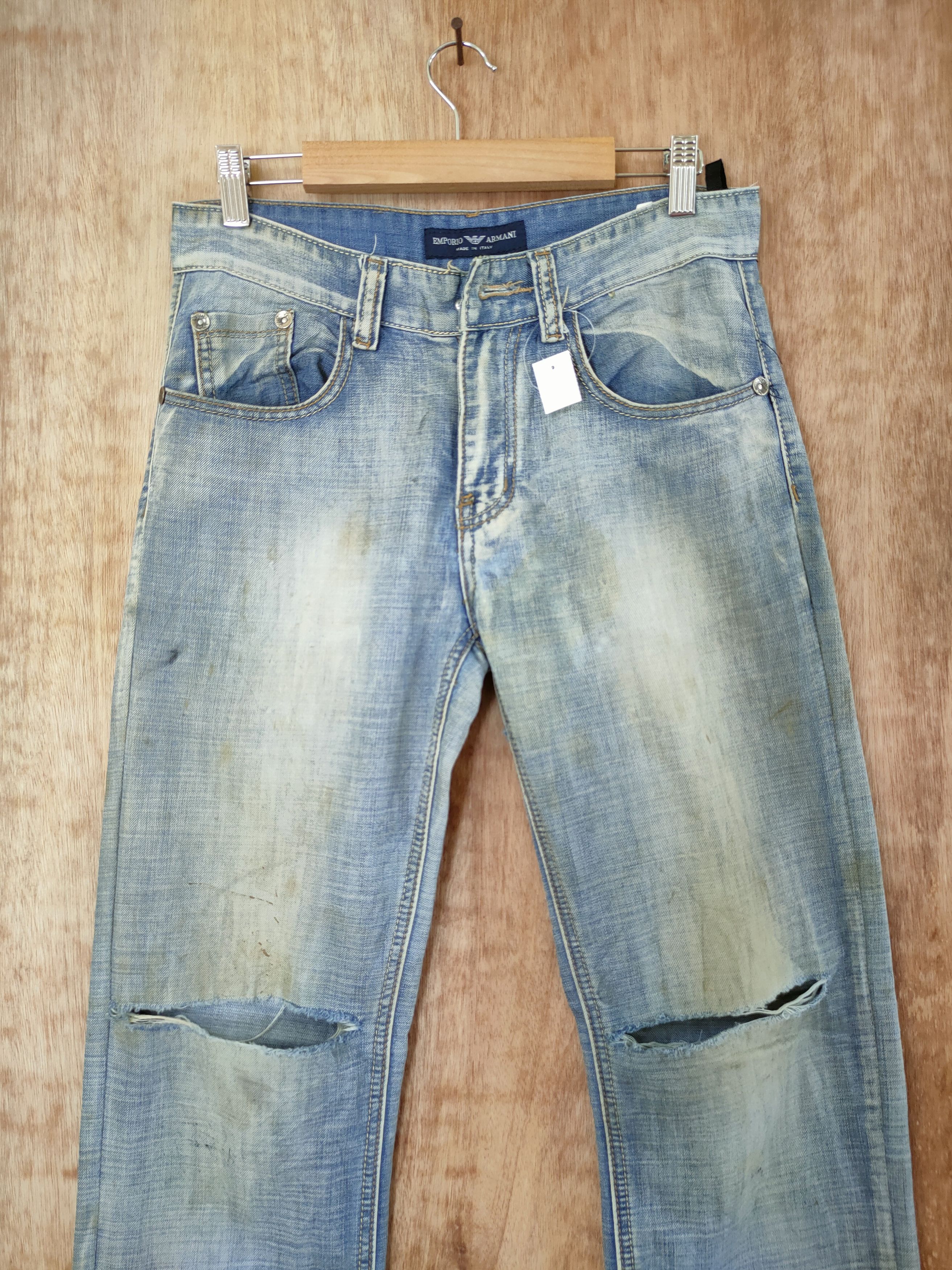 Emporio Armani Emporio Armani distressed denim streetwear pants #46-644 Size US 28 / EU 44 - 3 Thumbnail