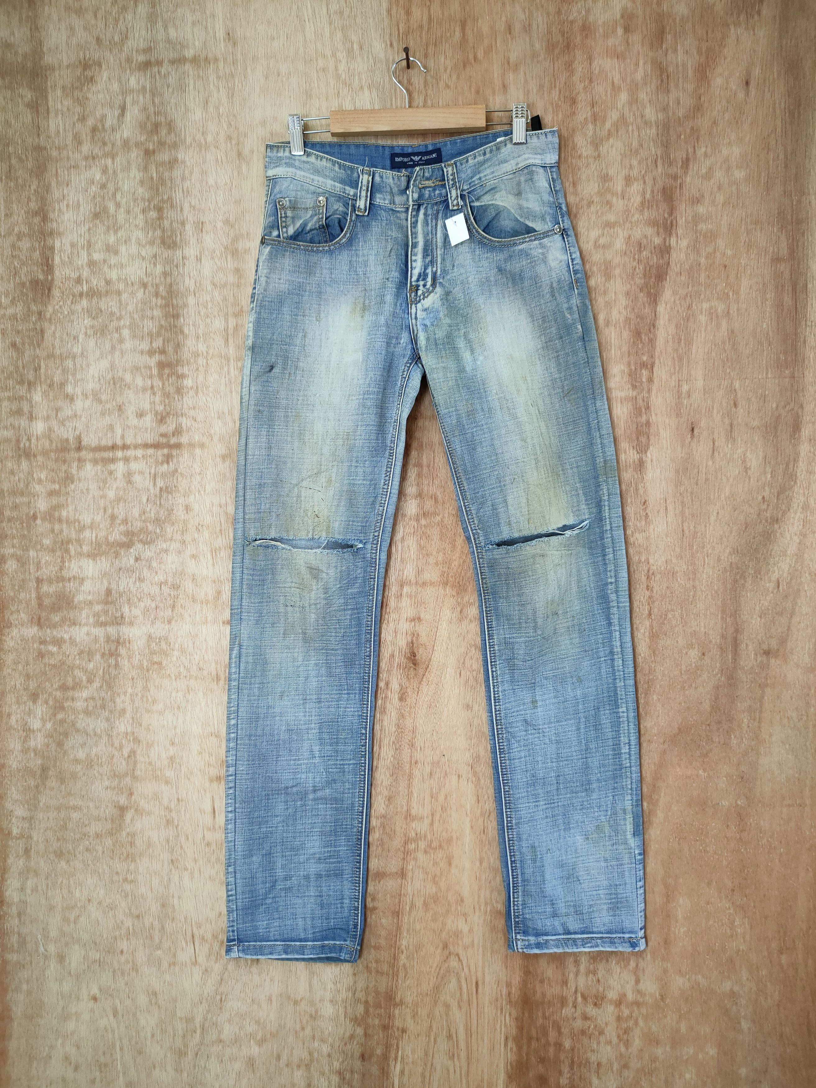 image of Distressed Denim Streetwear Pants 46-644, Men's (Size 28)