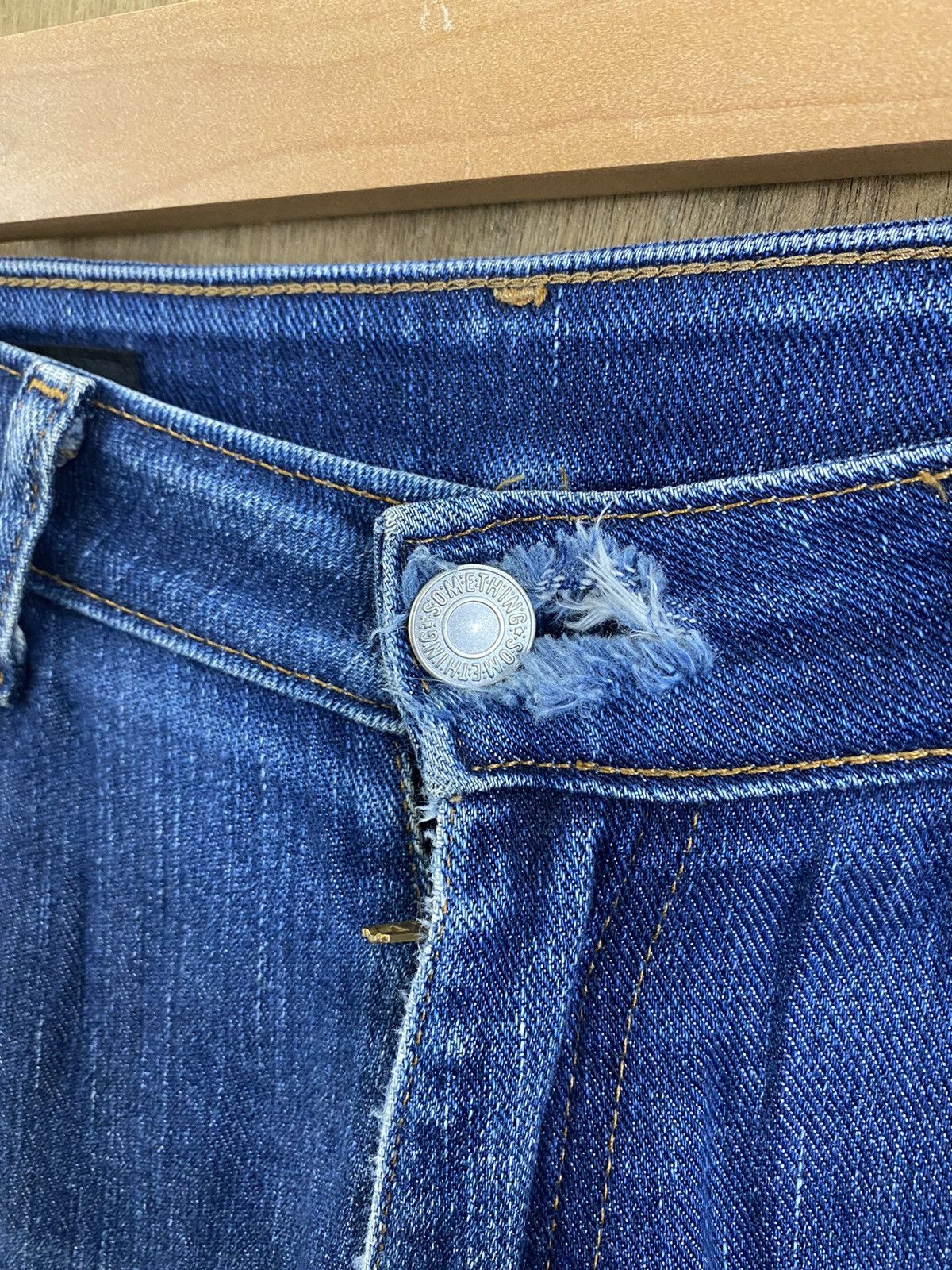 Edwin Something by Edwin Blue Distressed Denim Pants #B549 Size US 26 / EU 42 - 15 Thumbnail