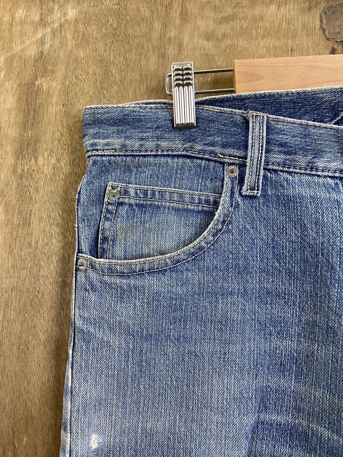 Japanese Brand DLS Japanese Brand Blue Distressed Denim #BB548 Size US 32 / EU 48 - 4 Thumbnail
