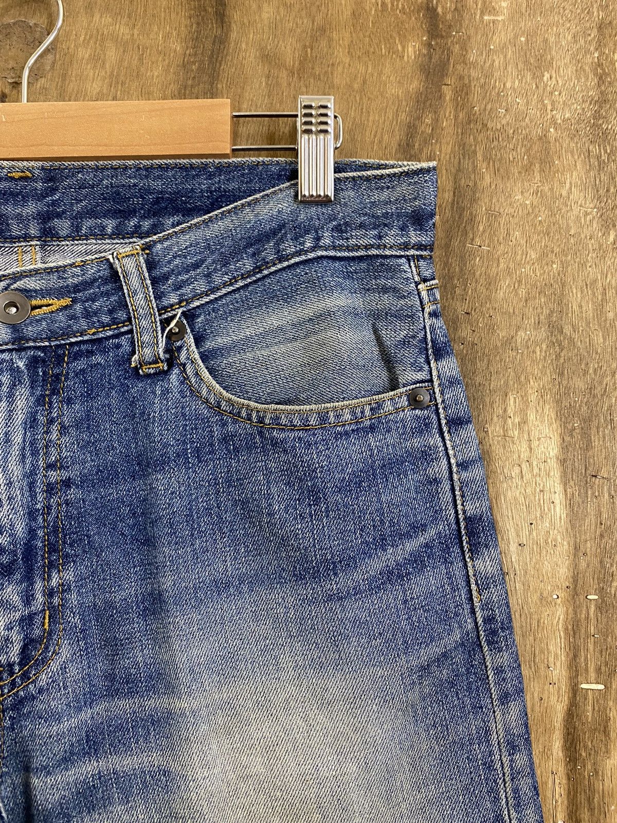 Japanese Brand DLS Uniqlo Blue Distressed Denim Pants #BB547 Size US 31 - 5 Thumbnail