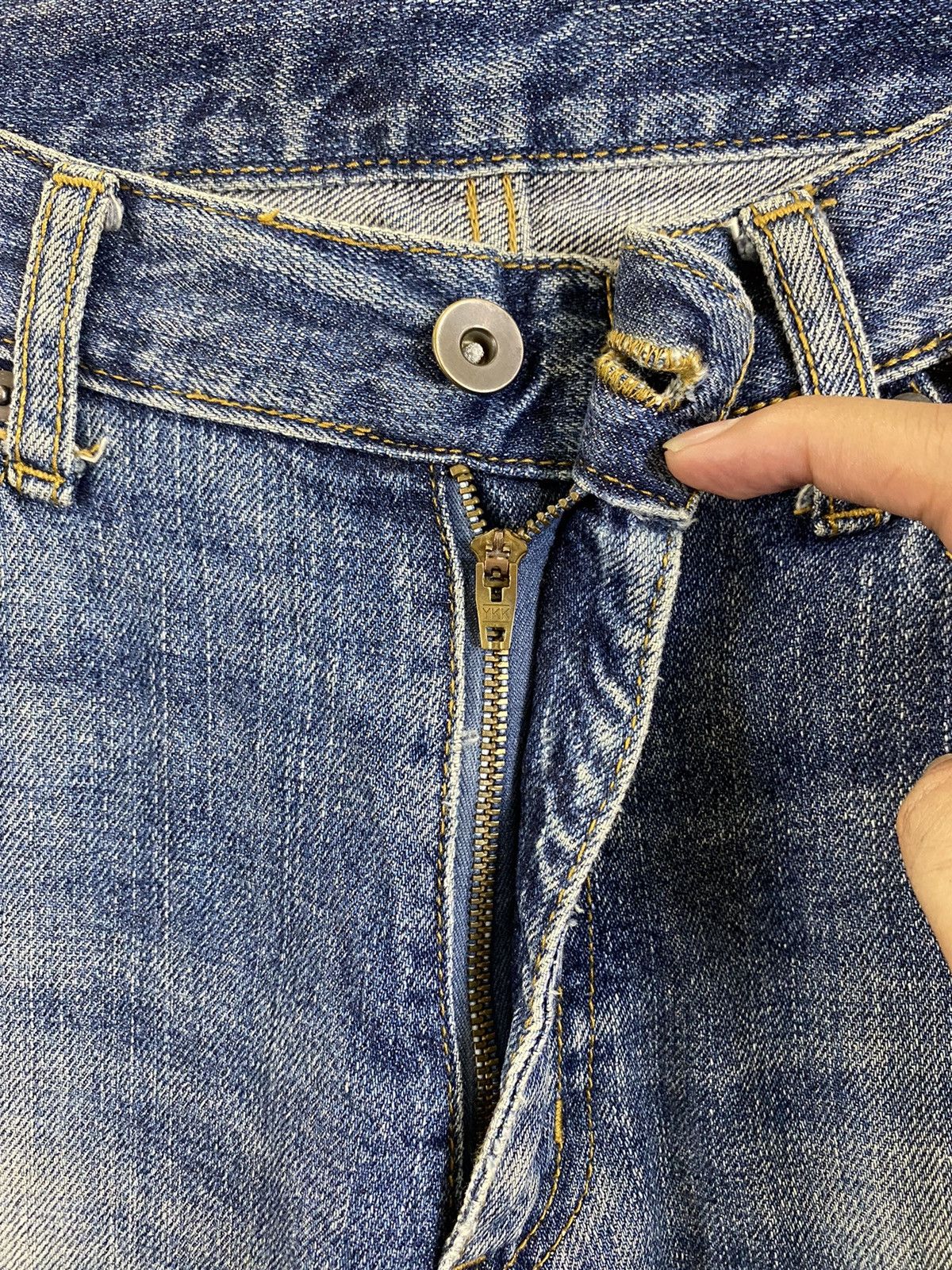 Japanese Brand DLS Uniqlo Blue Distressed Denim Pants #BB547 Size US 31 - 16 Thumbnail