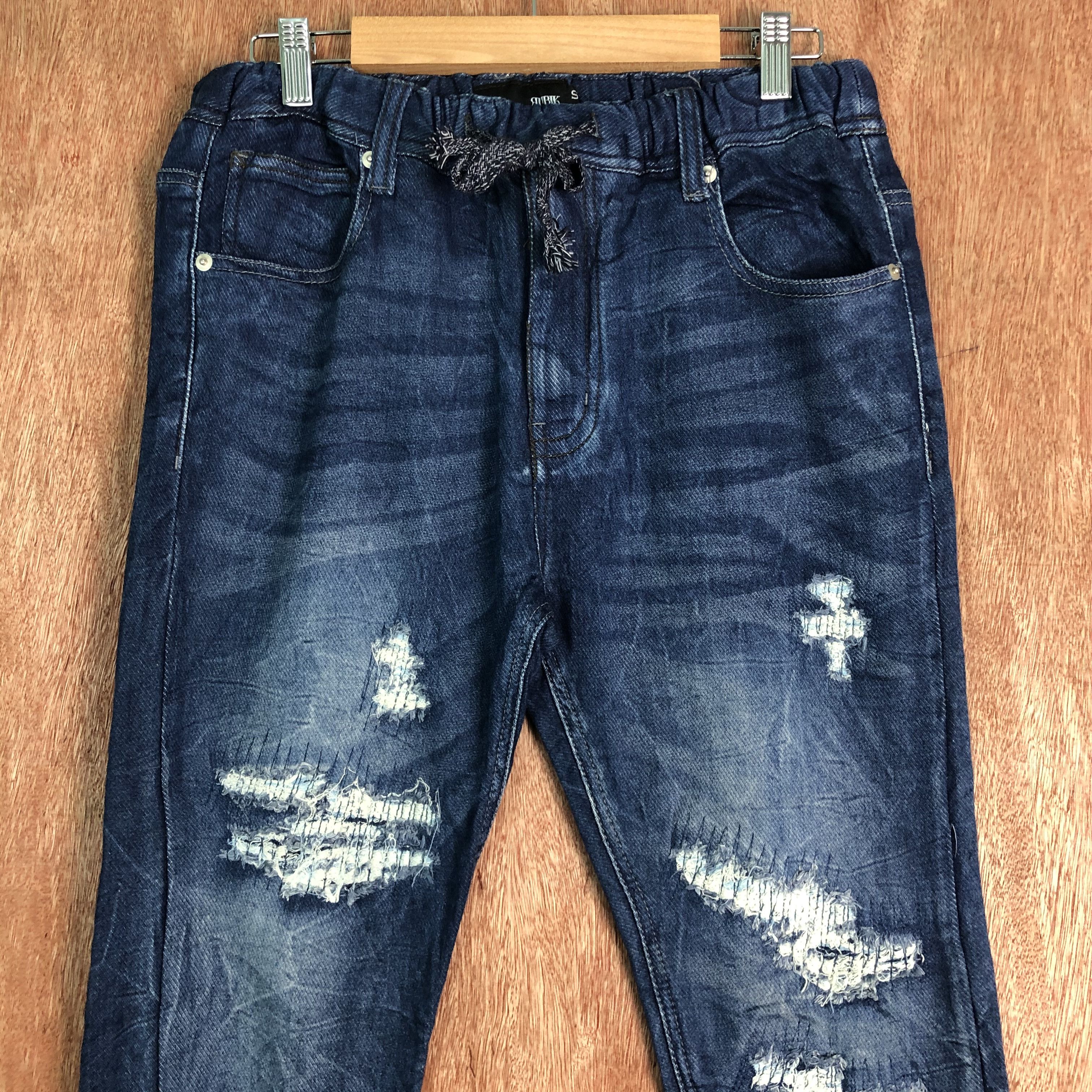 Japanese Brand Rubik Distressed Denim jeans Pants #c091 Size US 28 / EU 44 - 2 Thumbnail