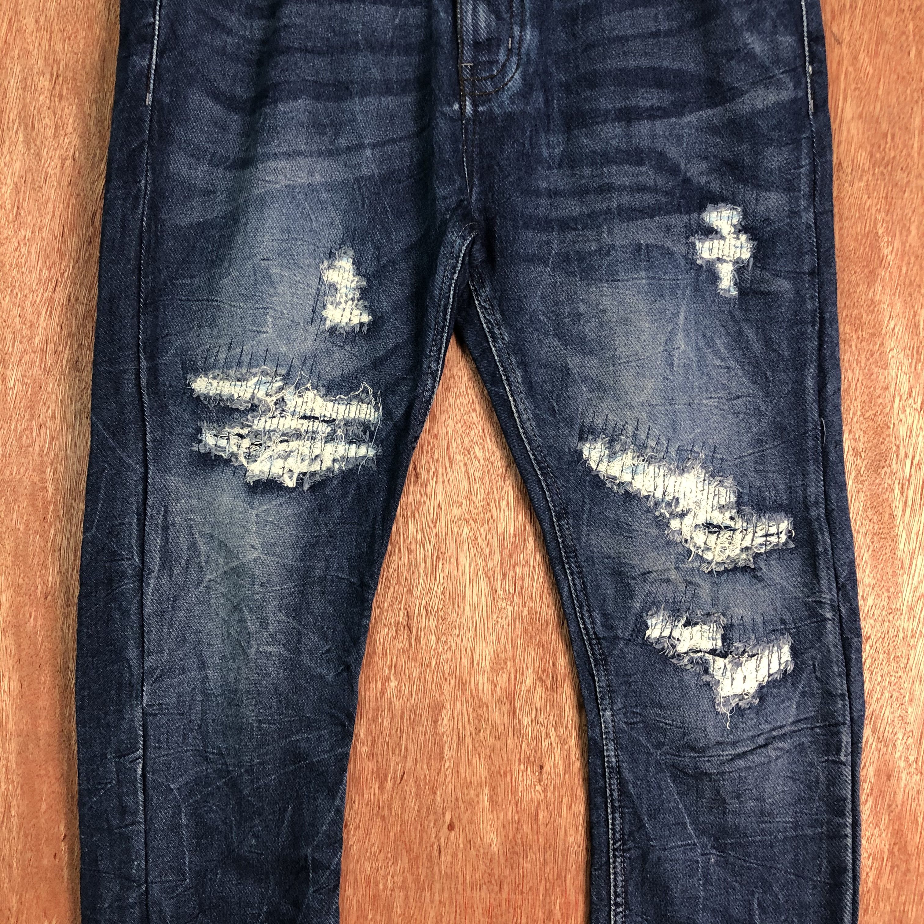 Japanese Brand Rubik Distressed Denim jeans Pants #c091 Size US 28 / EU 44 - 4 Thumbnail