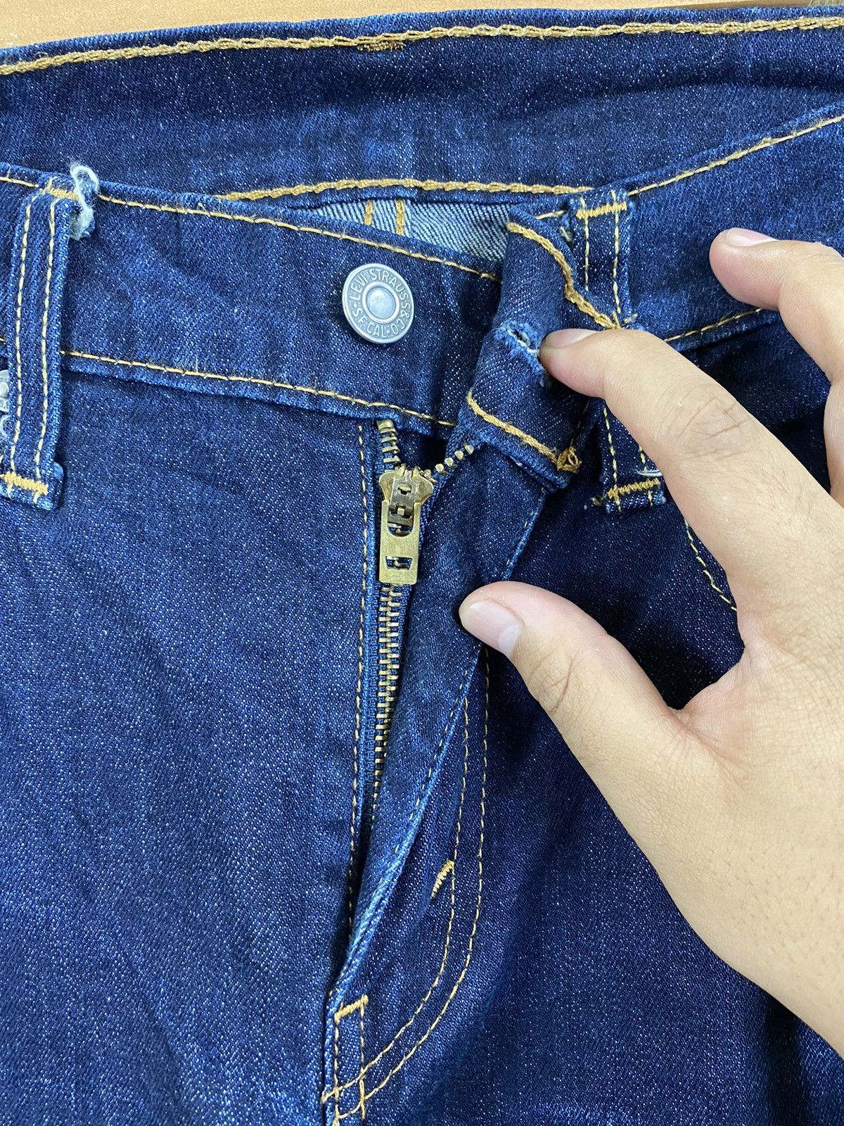 Levi's DLS 502 Levi’s Dark Blue Distressed Denim Pants #BB540 Size US 31 - 17 Thumbnail