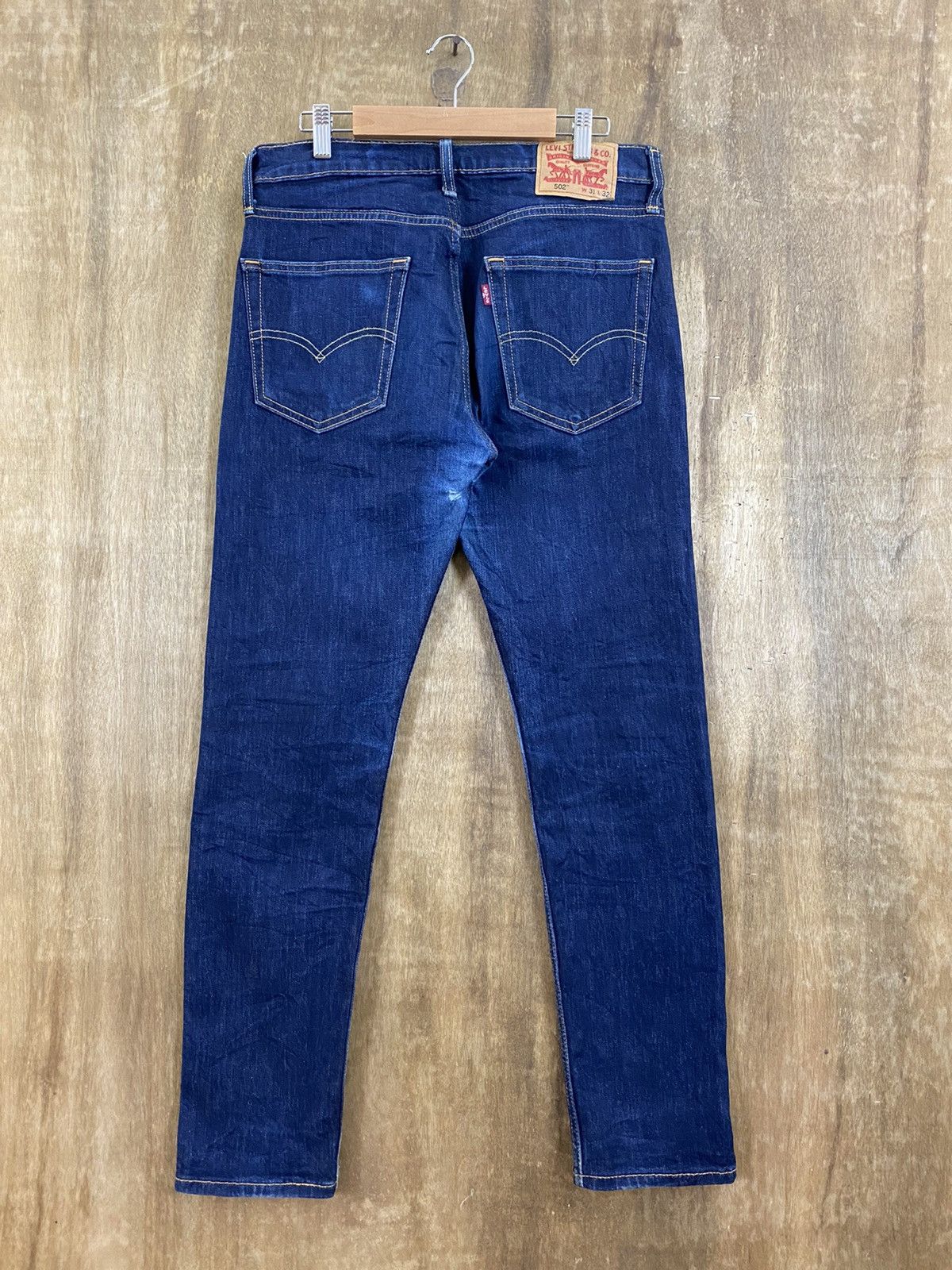 Levi's DLS 502 Levi’s Dark Blue Distressed Denim Pants #BB540 Size US 31 - 6 Thumbnail