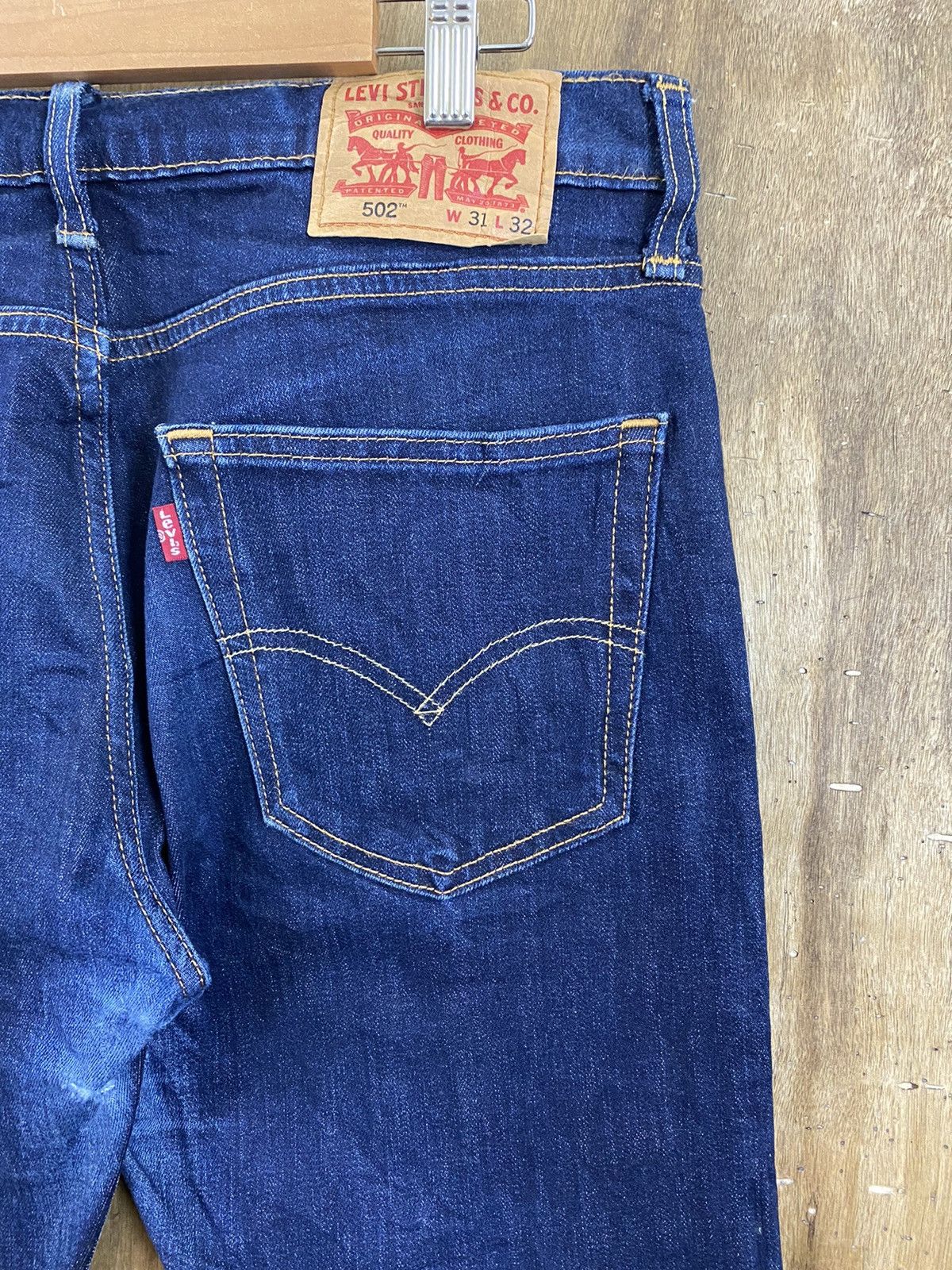 Levi's DLS 502 Levi’s Dark Blue Distressed Denim Pants #BB540 Size US 31 - 10 Thumbnail
