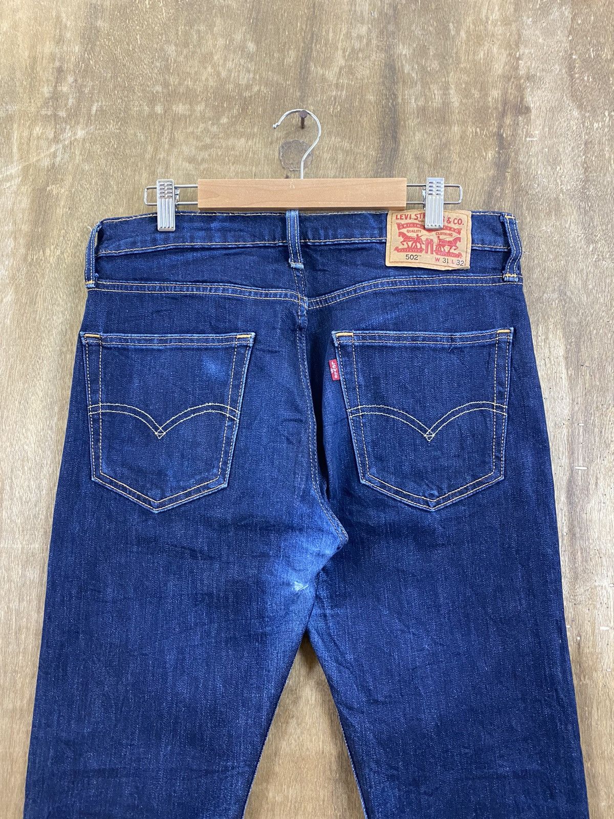 Levi's DLS 502 Levi’s Dark Blue Distressed Denim Pants #BB540 Size US 31 - 7 Thumbnail