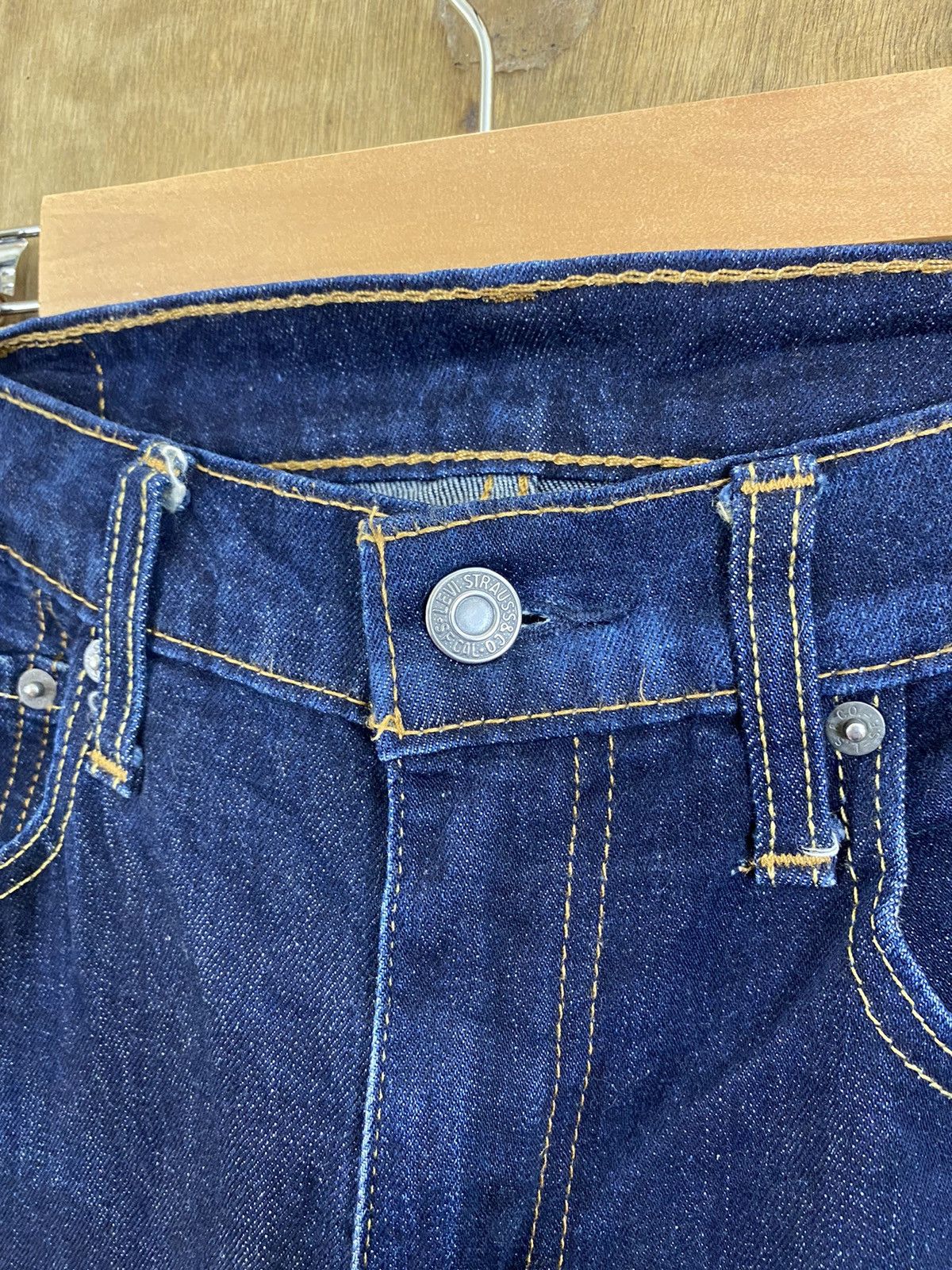 Levi's DLS 502 Levi’s Dark Blue Distressed Denim Pants #BB540 Size US 31 - 16 Thumbnail