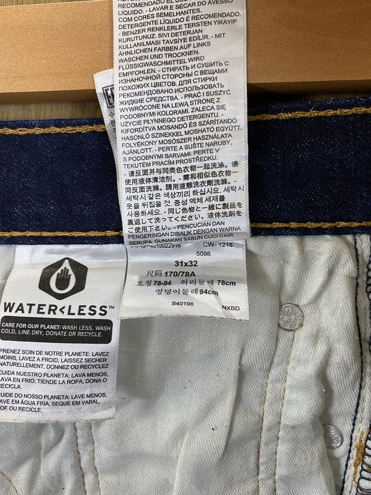 Levi's DLS 502 Levi’s Dark Blue Distressed Denim Pants #BB540 Size US 31 - 14 Thumbnail