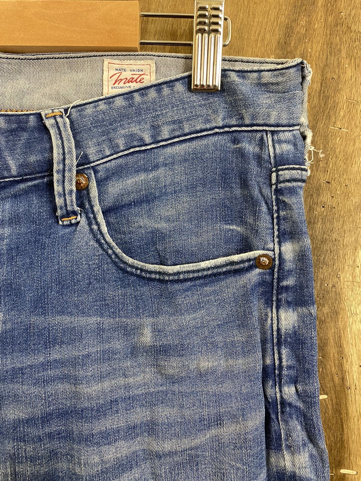 Japanese Brand Mate Union Blue Denim vintage japan Pants #B550 Size US 30 / EU 46 - 5 Thumbnail