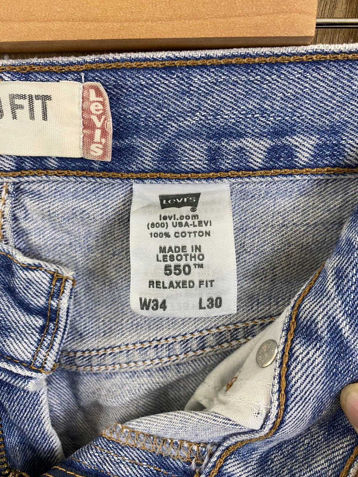 Levi's DLS 550 Levi’s Blue Distressed Denim Pants #BB543 Size US 34 / EU 50 - 8 Thumbnail