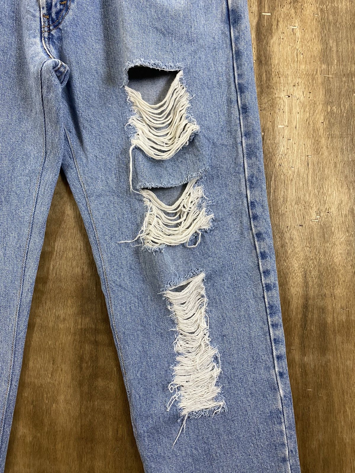 Levi's DLS 550 Levi’s Blue Distressed Denim Pants #BB543 Size US 34 / EU 50 - 7 Thumbnail