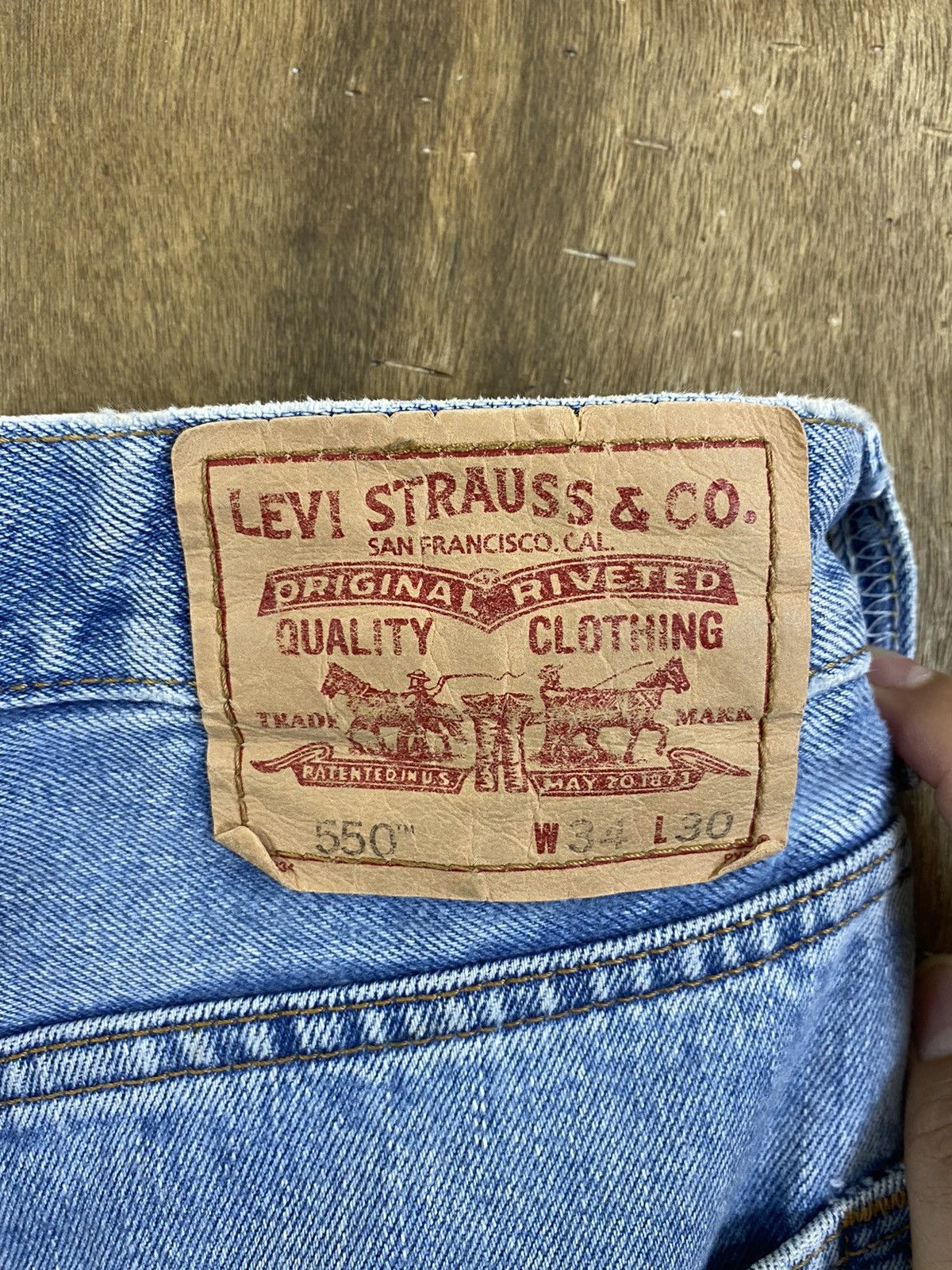 Levi's DLS 550 Levi’s Blue Distressed Denim Pants #BB543 Size US 34 / EU 50 - 14 Thumbnail