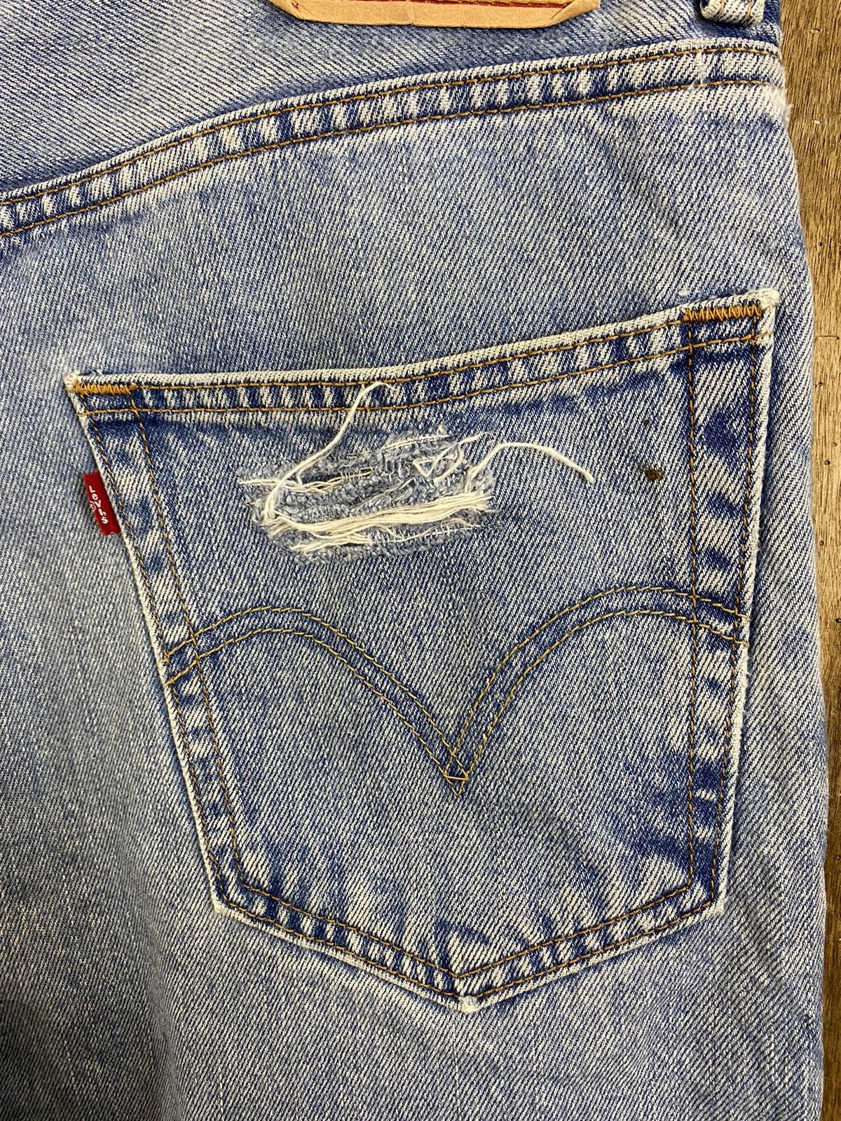 Levi's DLS 550 Levi’s Blue Distressed Denim Pants #BB543 Size US 34 / EU 50 - 13 Thumbnail