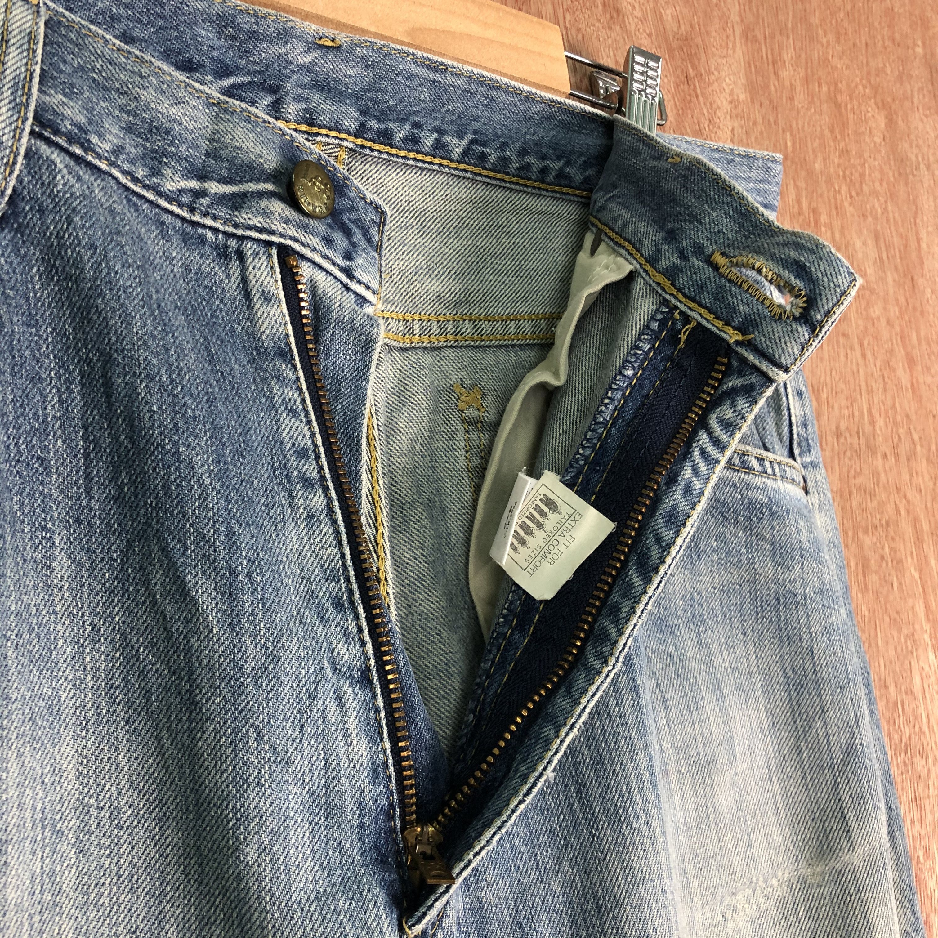 Lee DLL Lee Rider Pathwork distressed Denim jeans Pants #c090 Size US 33 - 6 Thumbnail
