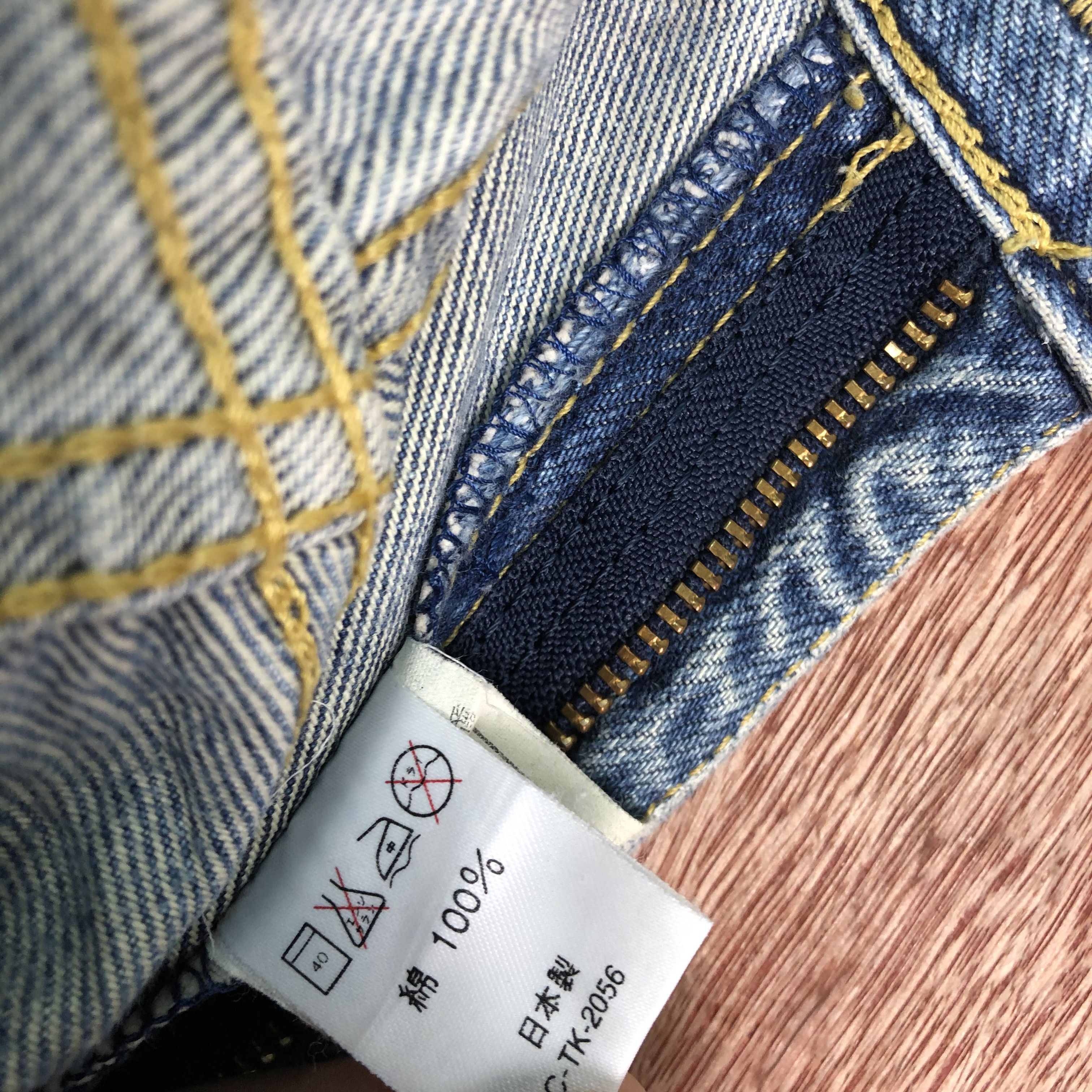 Lee DLL Lee Rider Pathwork distressed Denim jeans Pants #c090 Size US 33 - 13 Thumbnail