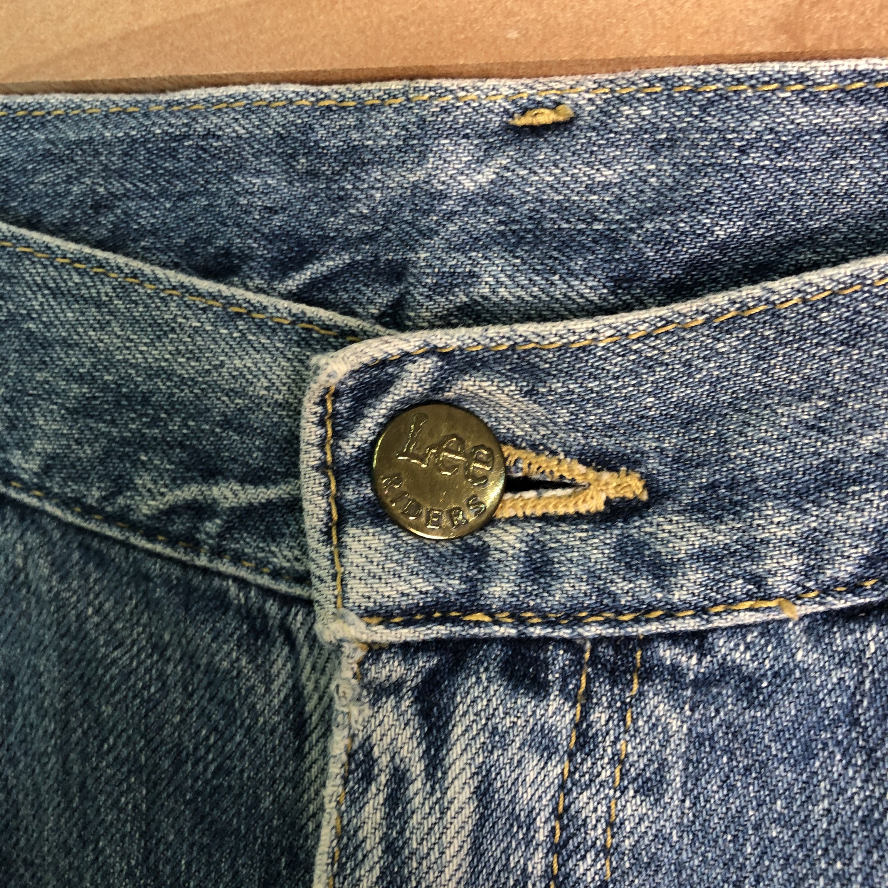 Lee DLL Lee Rider Pathwork distressed Denim jeans Pants #c090 Size US 33 - 7 Thumbnail