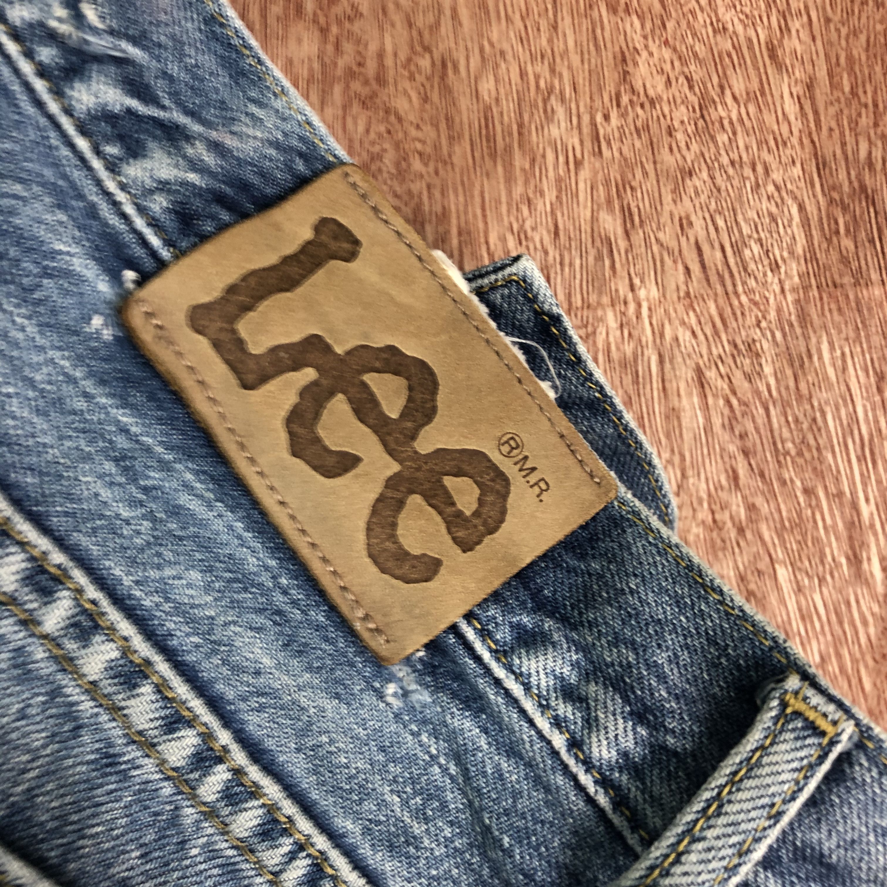 Lee DLL Lee Rider Pathwork distressed Denim jeans Pants #c090 Size US 33 - 11 Thumbnail