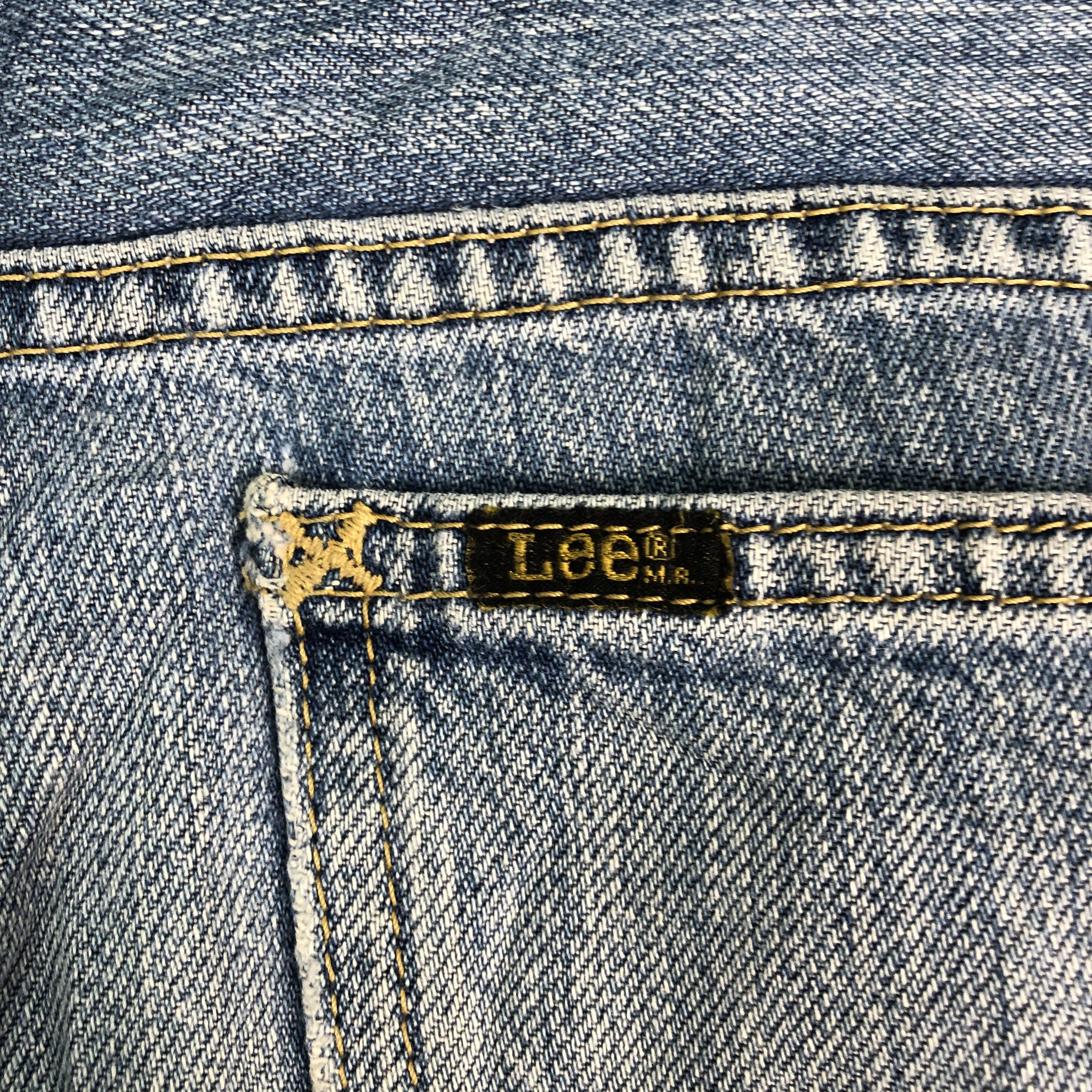 Lee DLL Lee Rider Pathwork distressed Denim jeans Pants #c090 Size US 33 - 10 Thumbnail