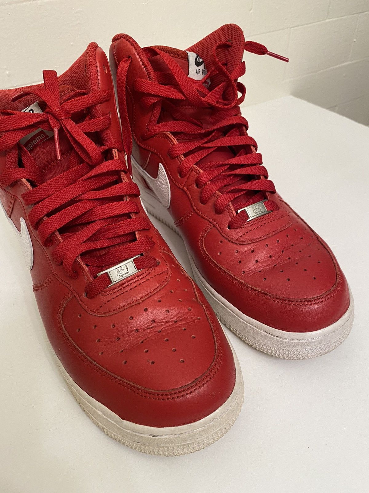 Nike × Supreme Supreme x Air Force 1 High SP Red 2014 Size US 10 / EU 43 - 4 Thumbnail