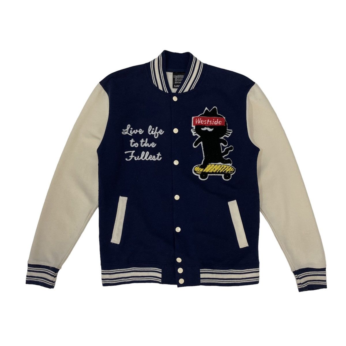 Beauty Beast 🇯🇵 MODISH GAZE EMBROIDERED SKATEBOARDING VARSITY JACKET Size US L / EU 52-54 / 3 - 1 Thumbnail