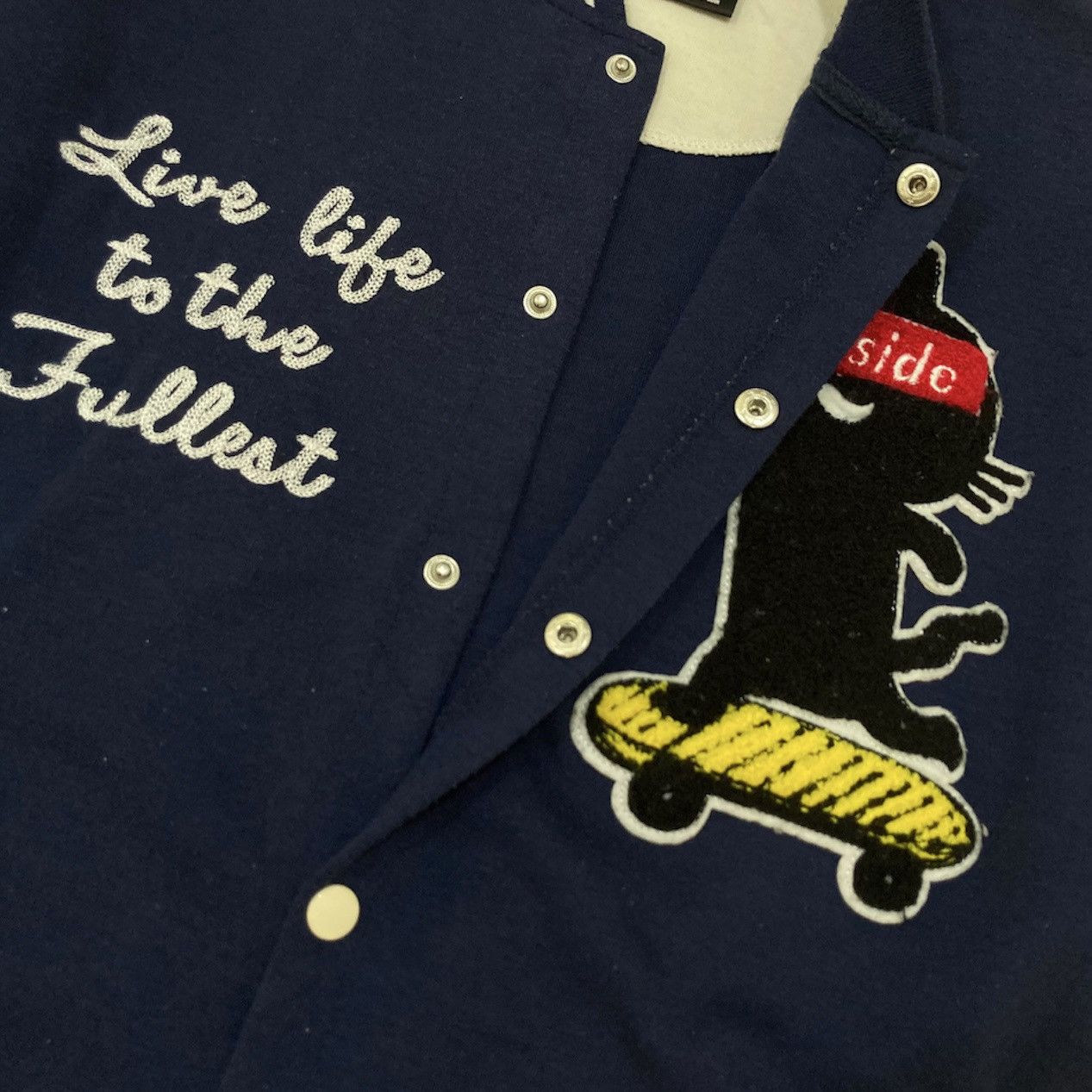 Beauty Beast 🇯🇵 MODISH GAZE EMBROIDERED SKATEBOARDING VARSITY JACKET Size US L / EU 52-54 / 3 - 8 Thumbnail