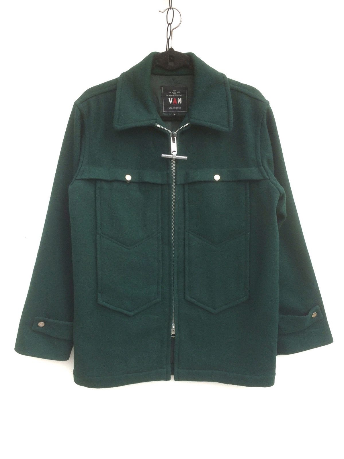 Designer × Japanese Brand 90s Japanese Designer VAN JAC Green Wool Jacket Size US L / EU 52-54 / 3 - 1 Thumbnail