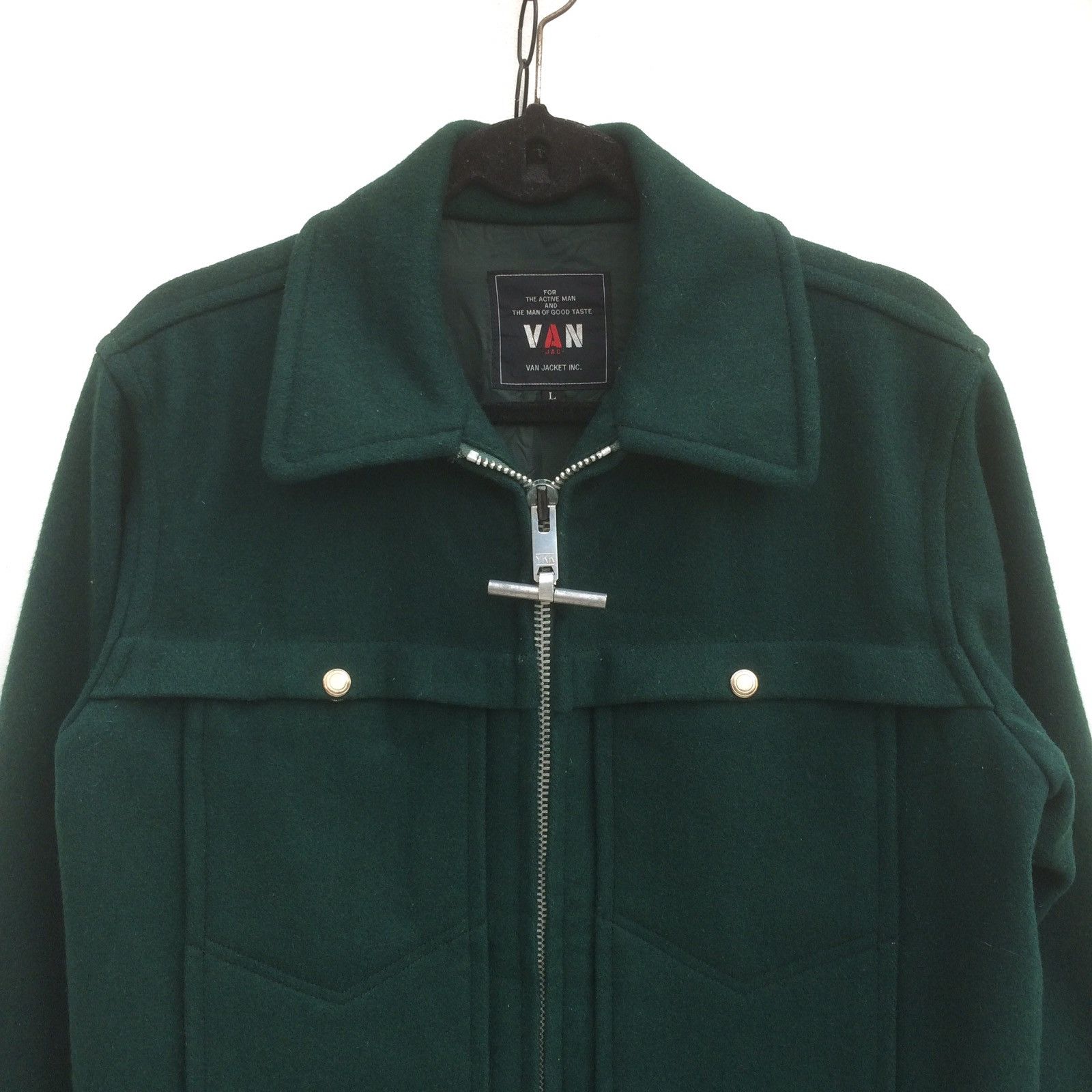Designer × Japanese Brand 90s Japanese Designer VAN JAC Green Wool Jacket Size US L / EU 52-54 / 3 - 2 Thumbnail