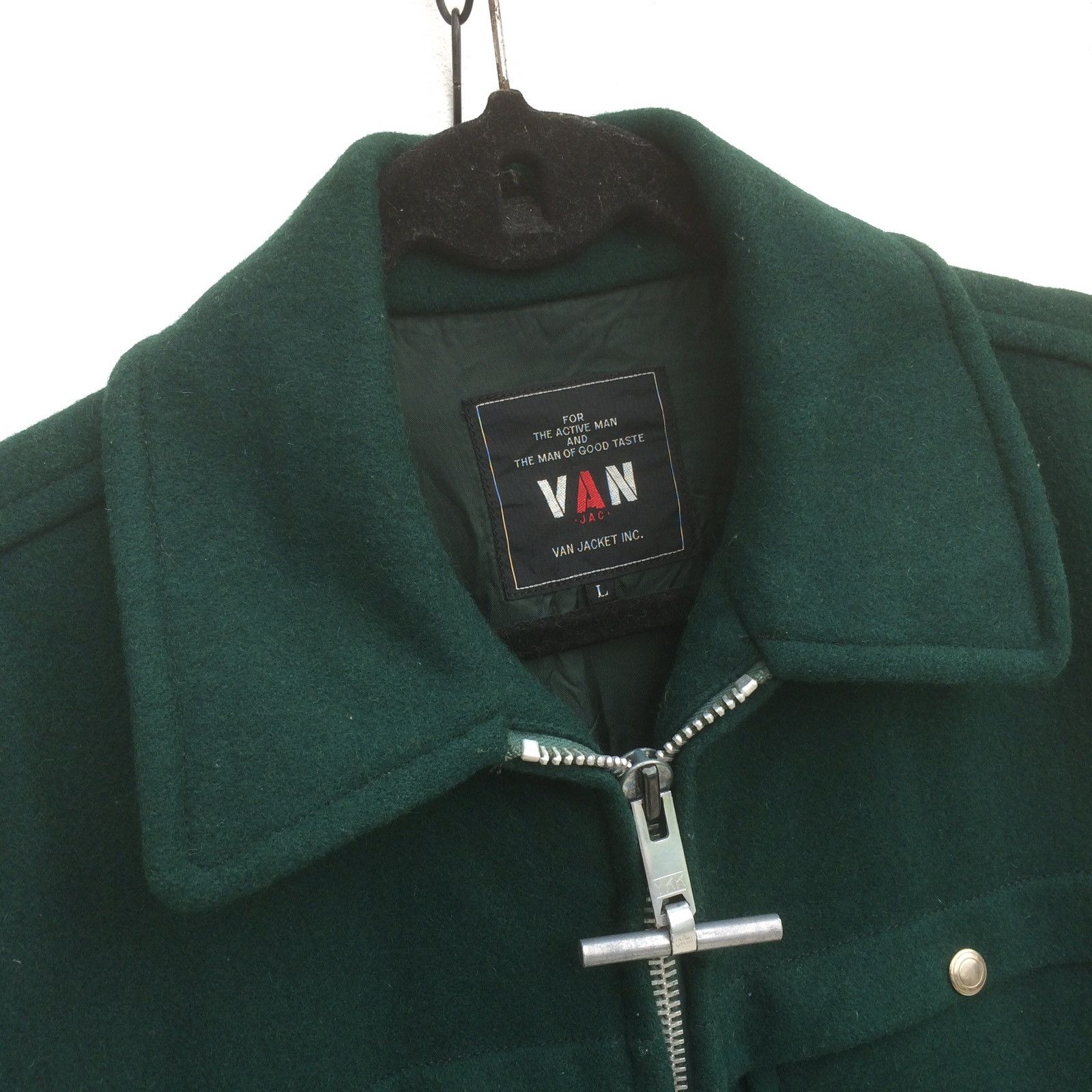Designer × Japanese Brand 90s Japanese Designer VAN JAC Green Wool Jacket Size US L / EU 52-54 / 3 - 9 Thumbnail